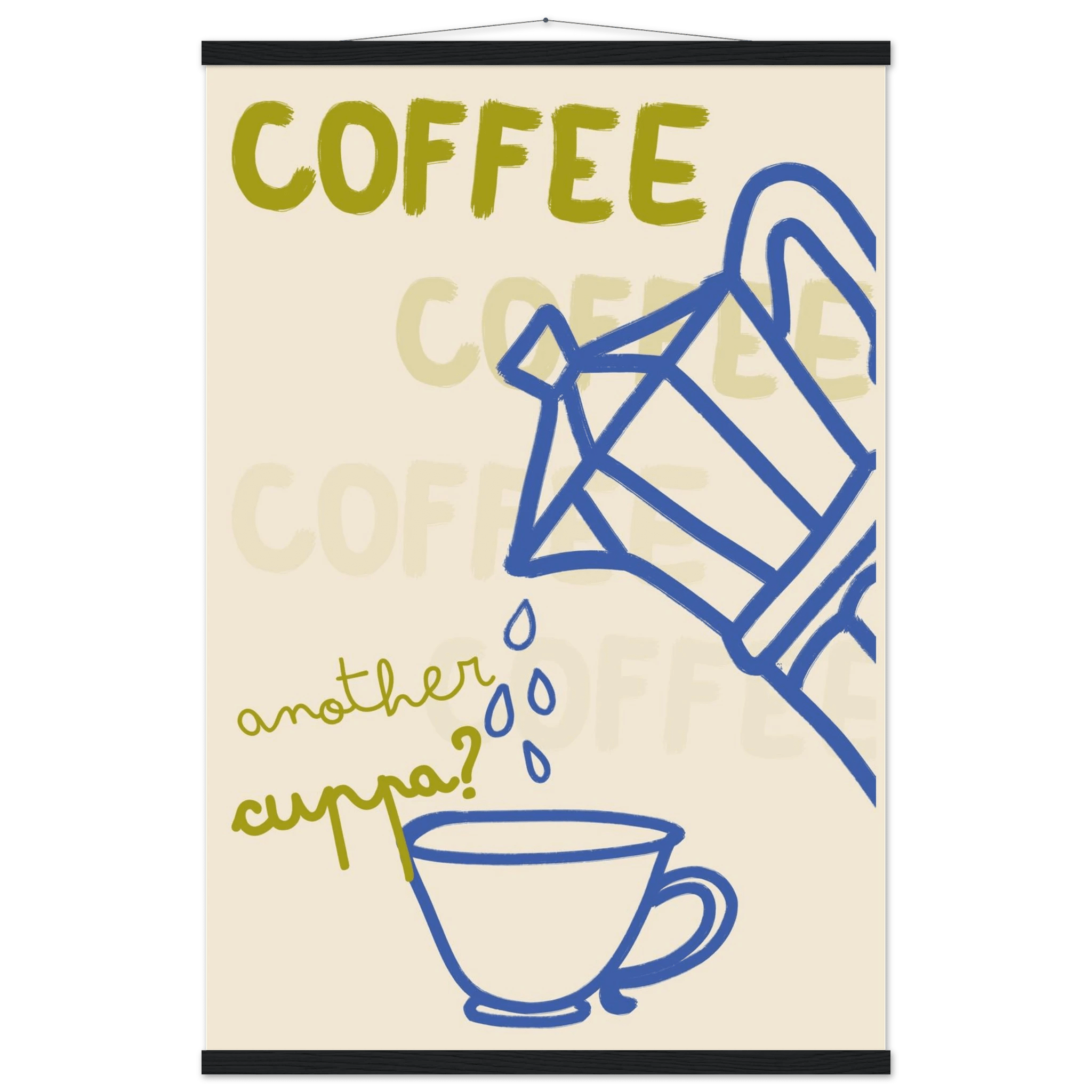Coffee Print | Another Cuppa Moka Pot Wall Art | Kitchen Coffee Poster - Evergreen Posters