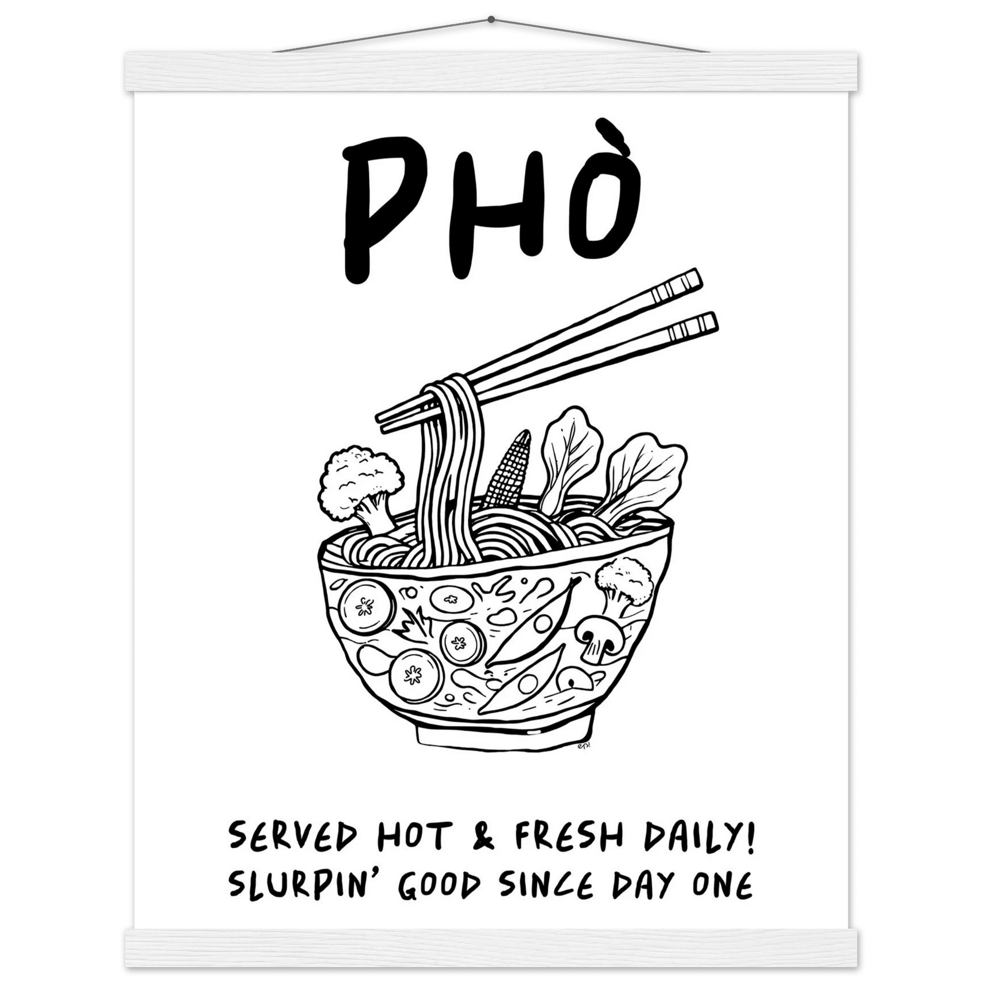 Pho Poster – Funny Vietnamese Kitchen Wall Art Print (Digital & Printed Options) - Evergreen Posters