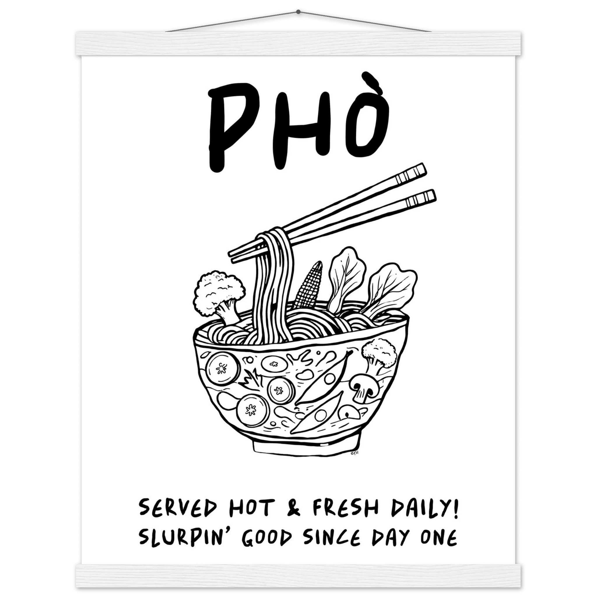 Pho Poster – Funny Vietnamese Kitchen Wall Art Print (Digital & Printed Options) - Evergreen Posters