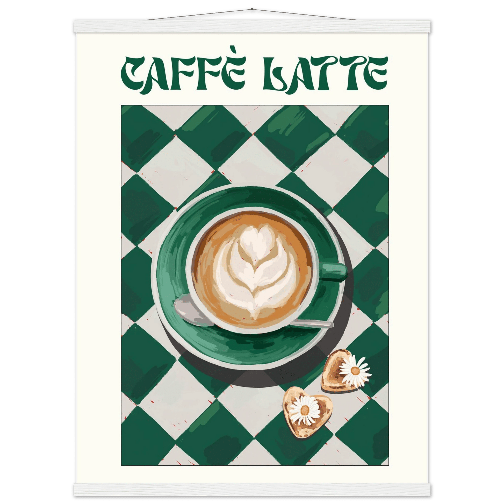 Caffè Latte Poster – Playful Coffee Kitchen Wall Art Print (Digital & Printed Options) - Evergreen Posters