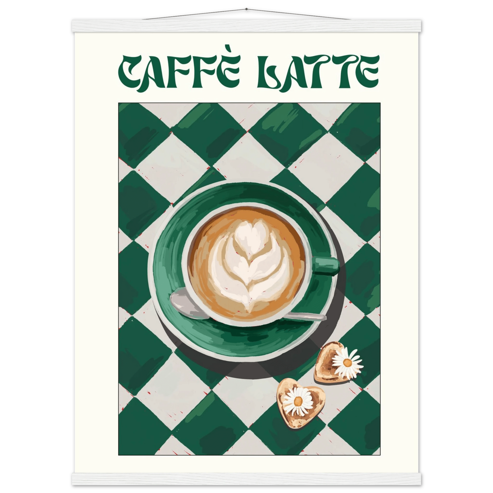 Caffè Latte Poster – Playful Coffee Kitchen Wall Art Print (Digital & Printed Options) - Evergreen Posters