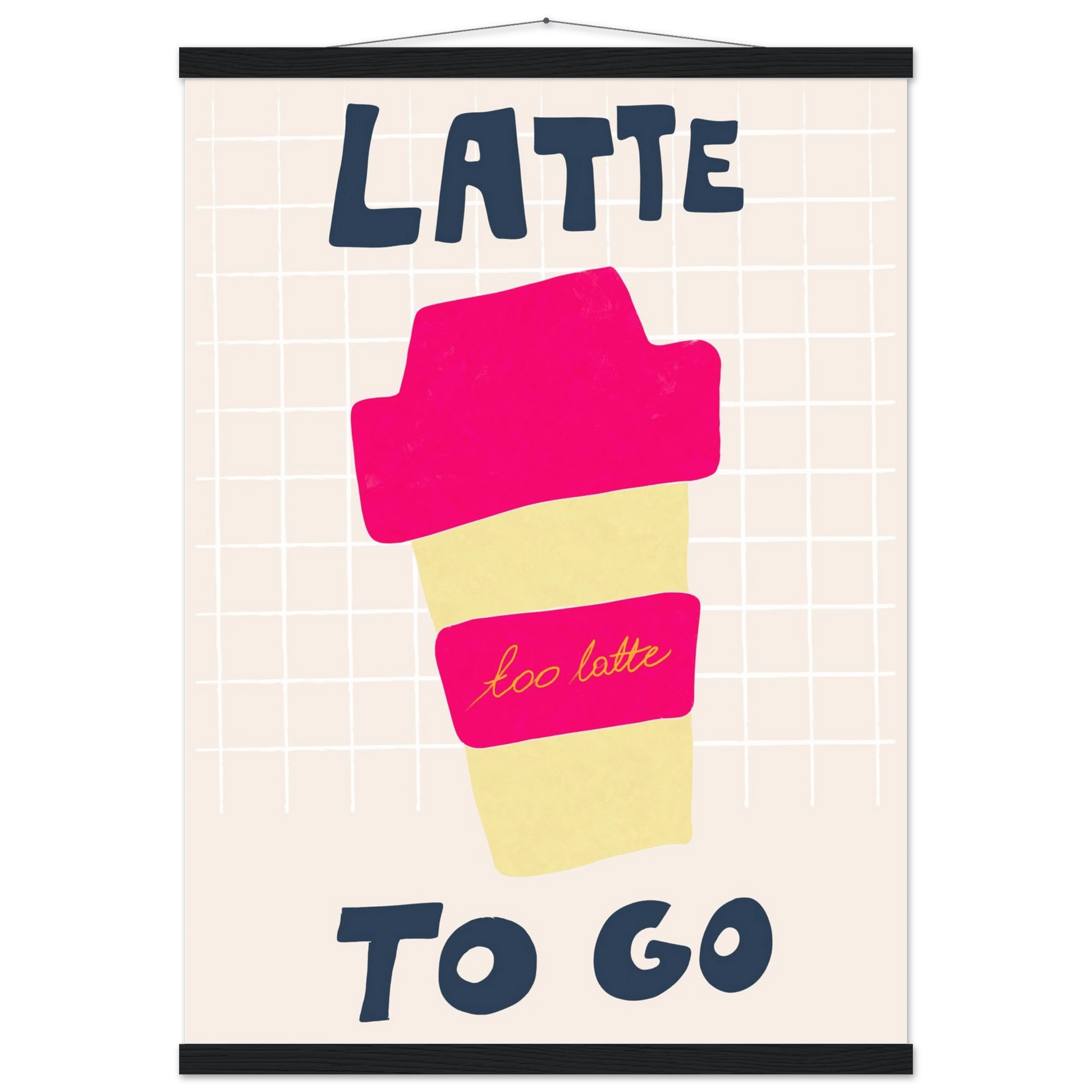 Latte To Go Poster – Playful Coffee Kitchen Wall Art Print (Digital & Printed Options) - Evergreen Posters