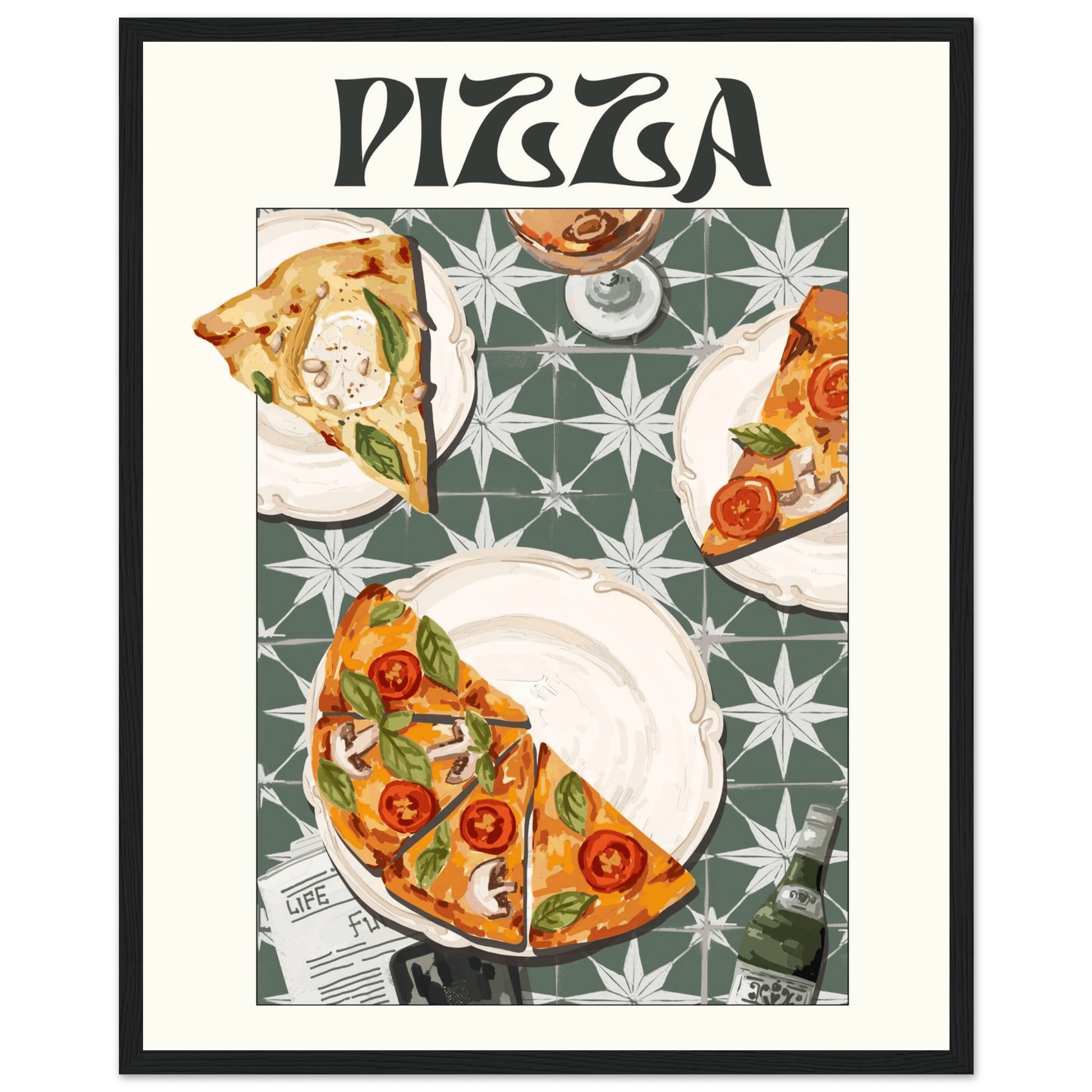 Pizza Poster – Playful Italian Kitchen Wall Art Print (Digital & Printed Options) - Evergreen Posters
