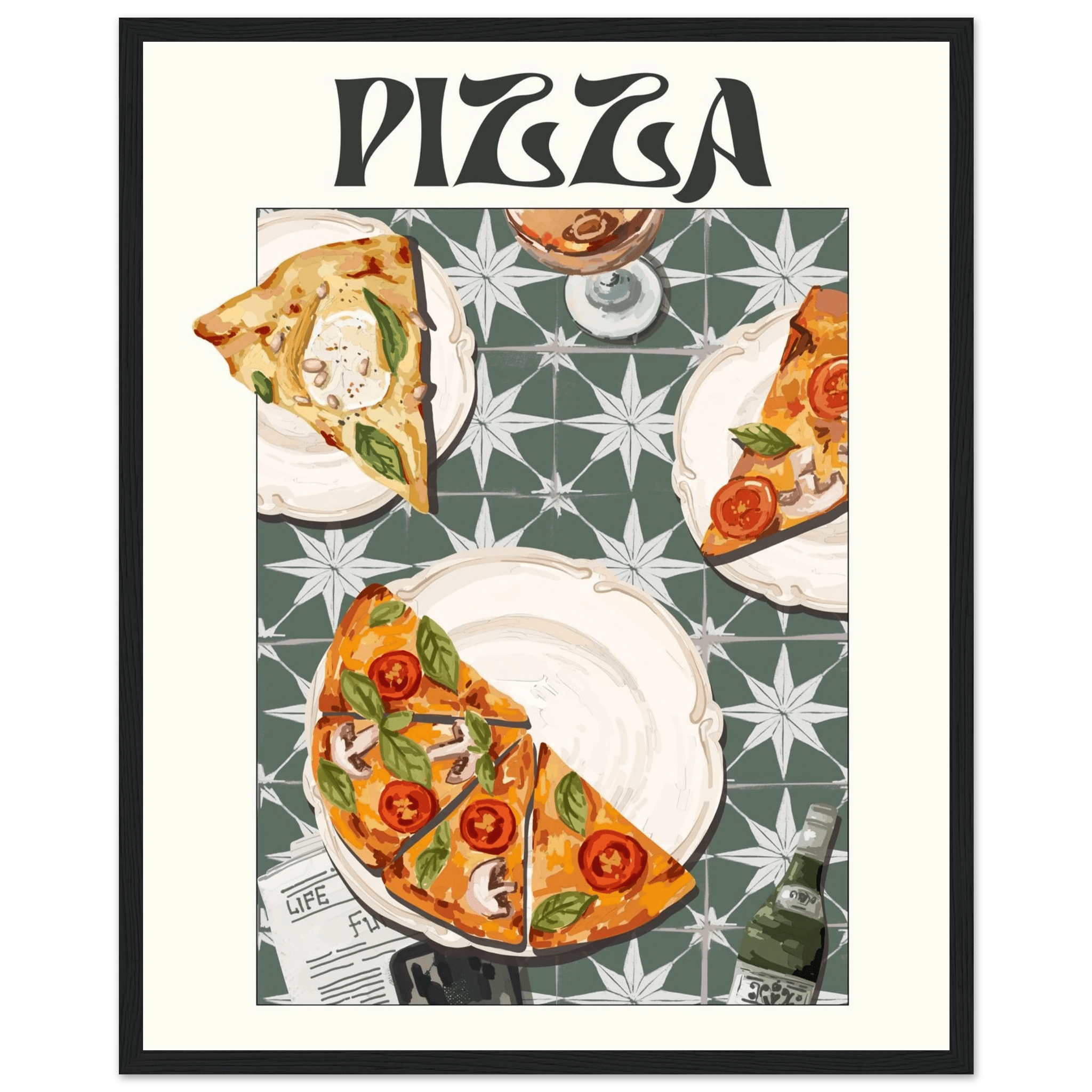 Pizza Poster – Playful Italian Kitchen Wall Art Print (Digital & Printed Options) - Evergreen Posters