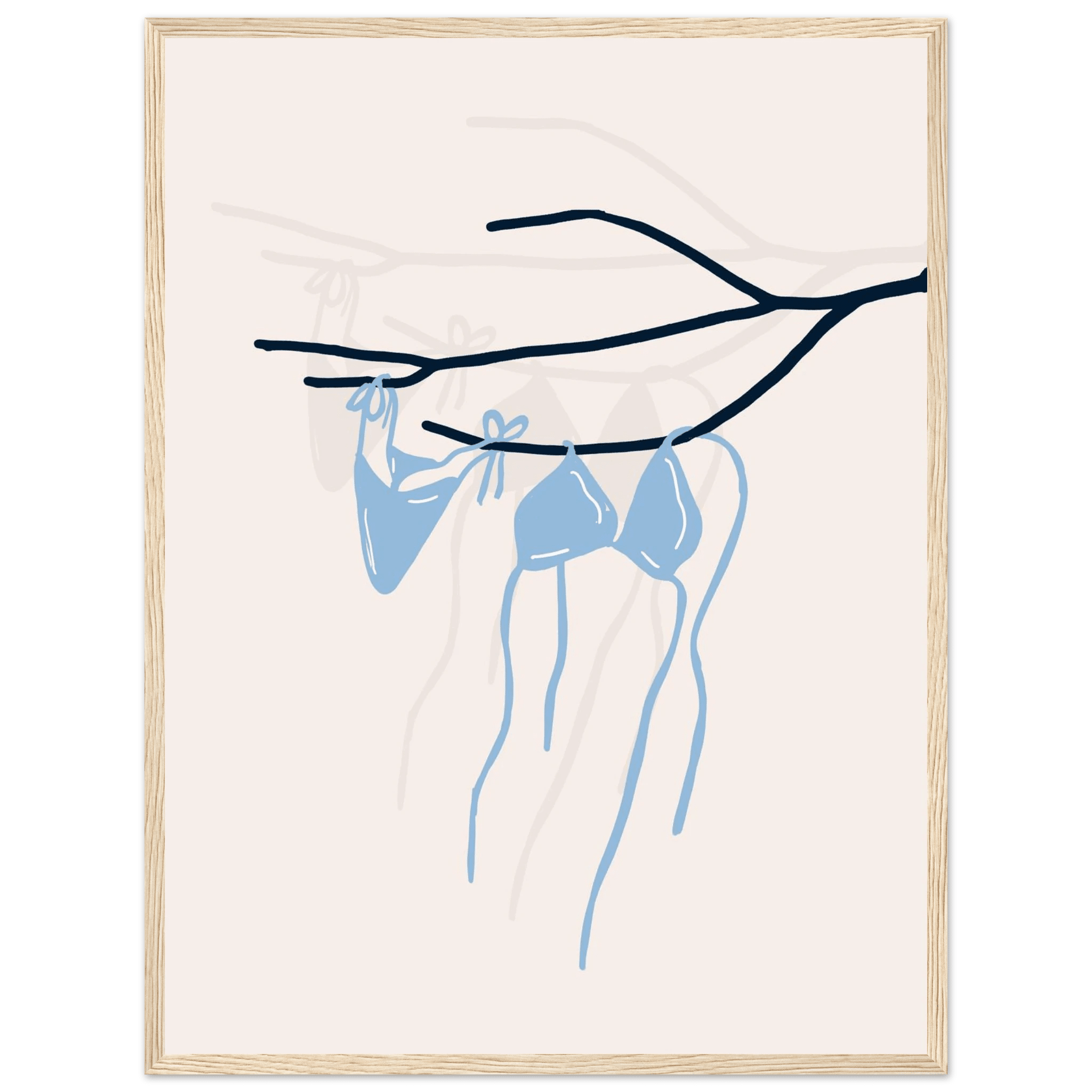 Coastal Bikini Line Art Poster – Minimalist Beach Wall Art Print - Evergreen Posters