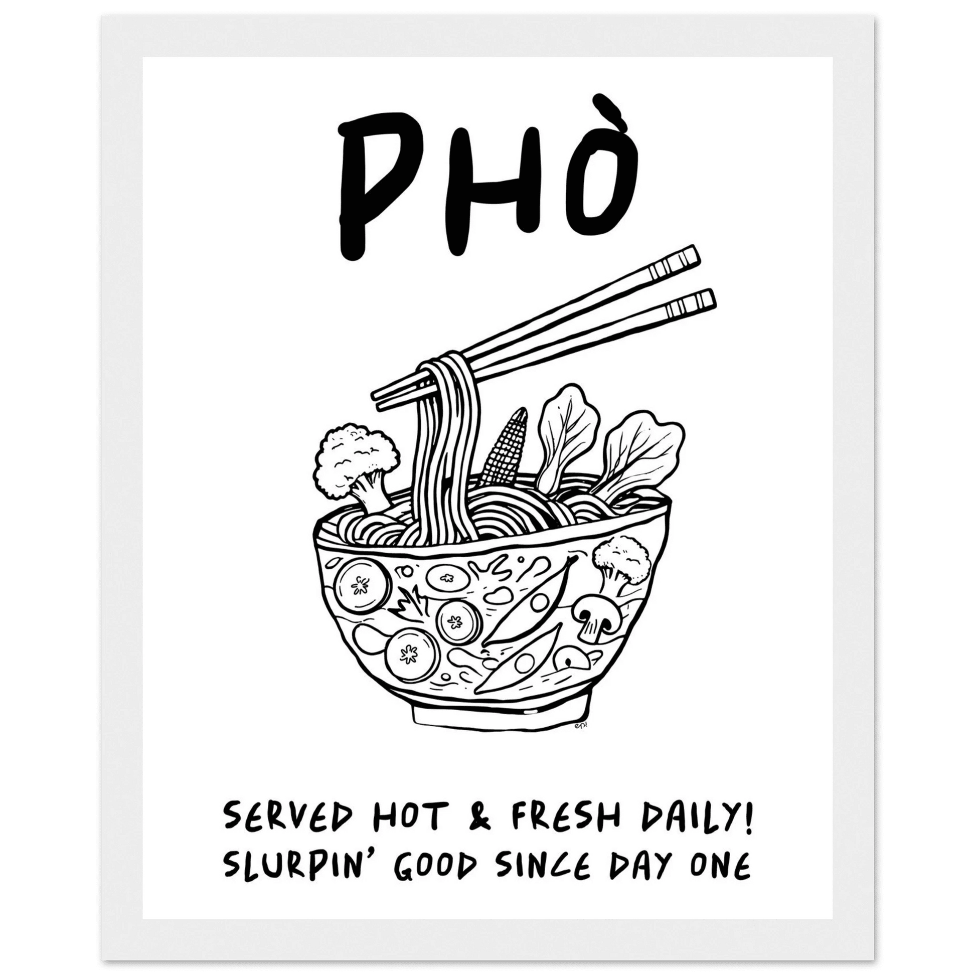 Pho Poster – Funny Vietnamese Kitchen Wall Art Print (Digital & Printed Options) - Evergreen Posters