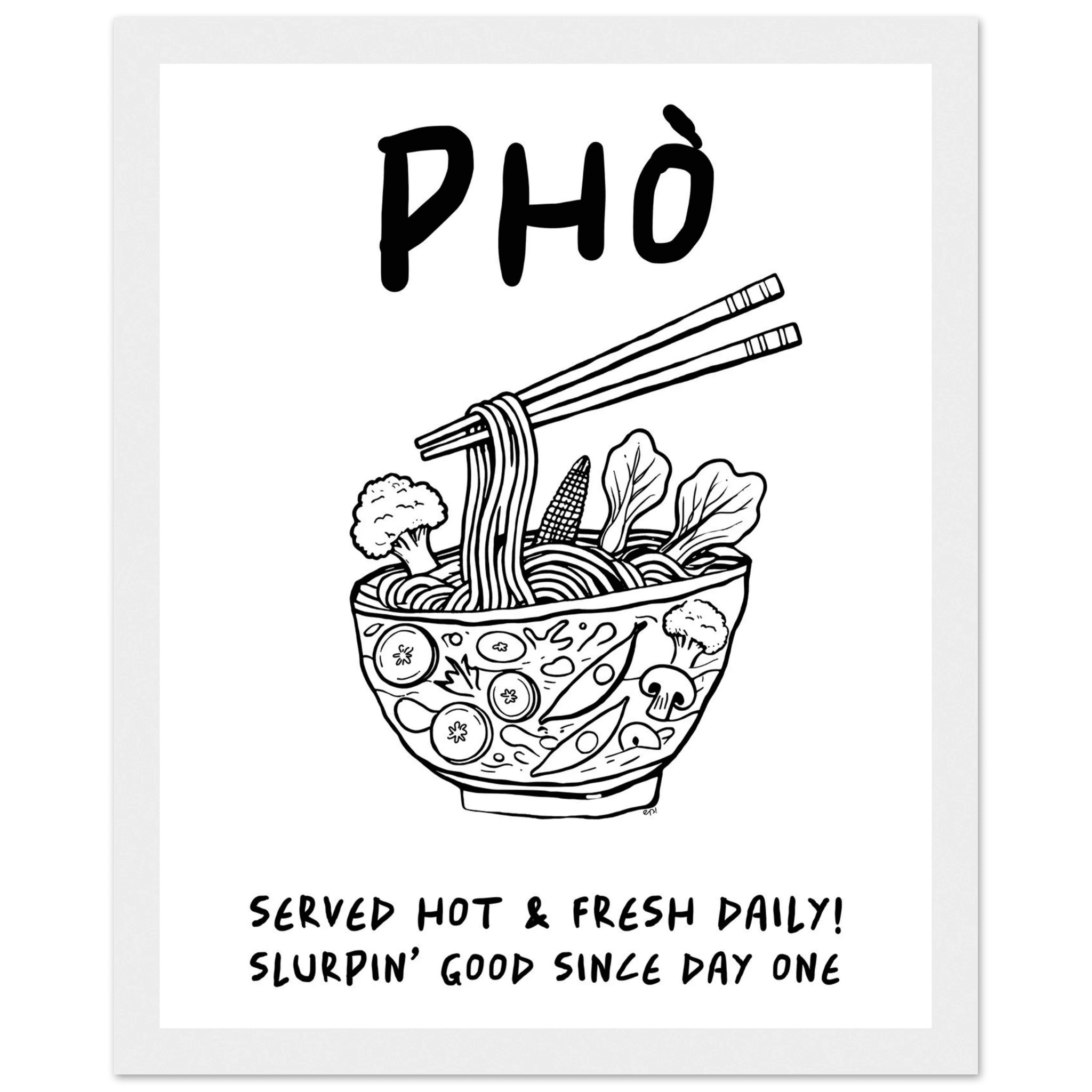 Pho Poster – Funny Vietnamese Kitchen Wall Art Print (Digital & Printed Options) - Evergreen Posters