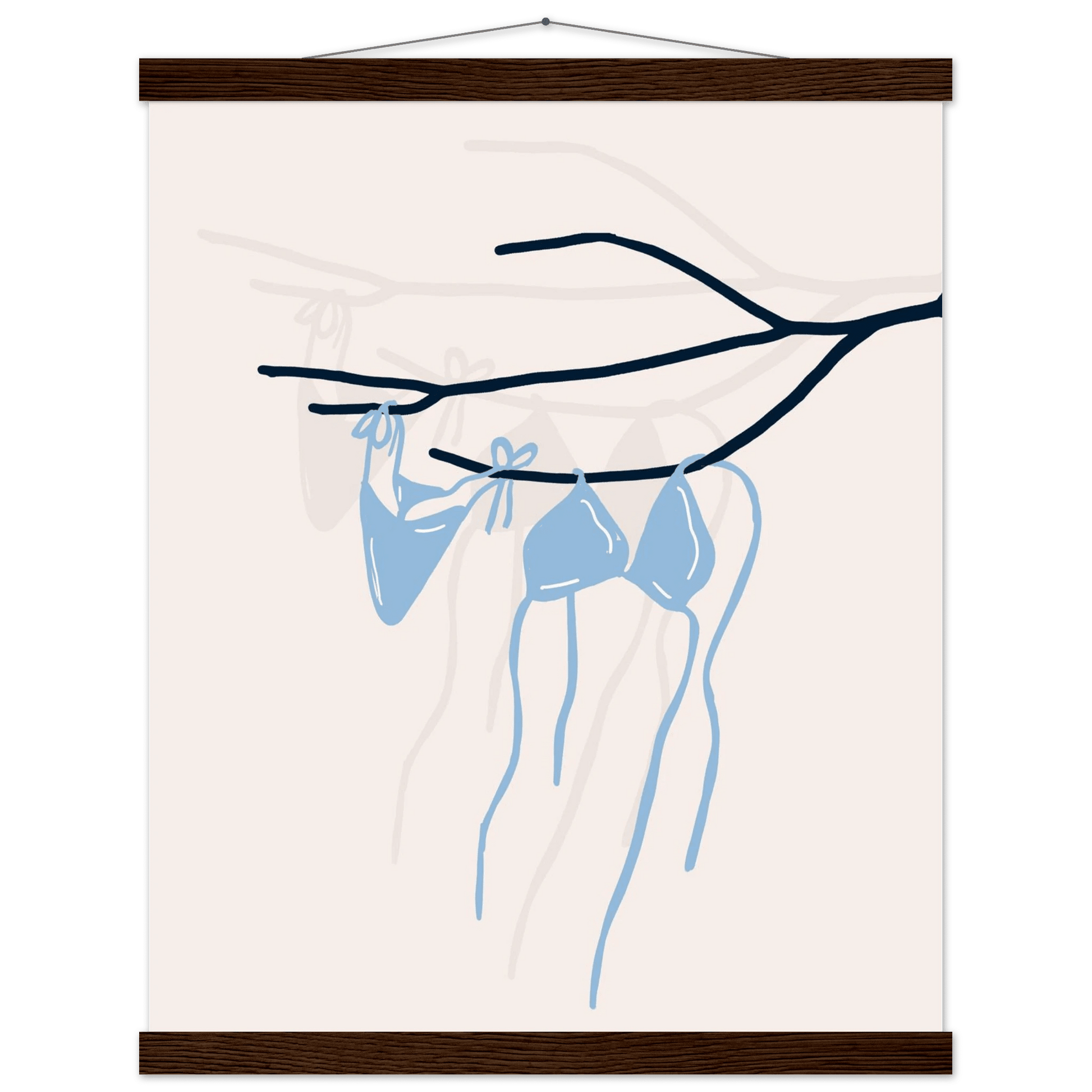 Coastal Bikini Line Art Poster – Minimalist Beach Wall Art Print - Evergreen Posters