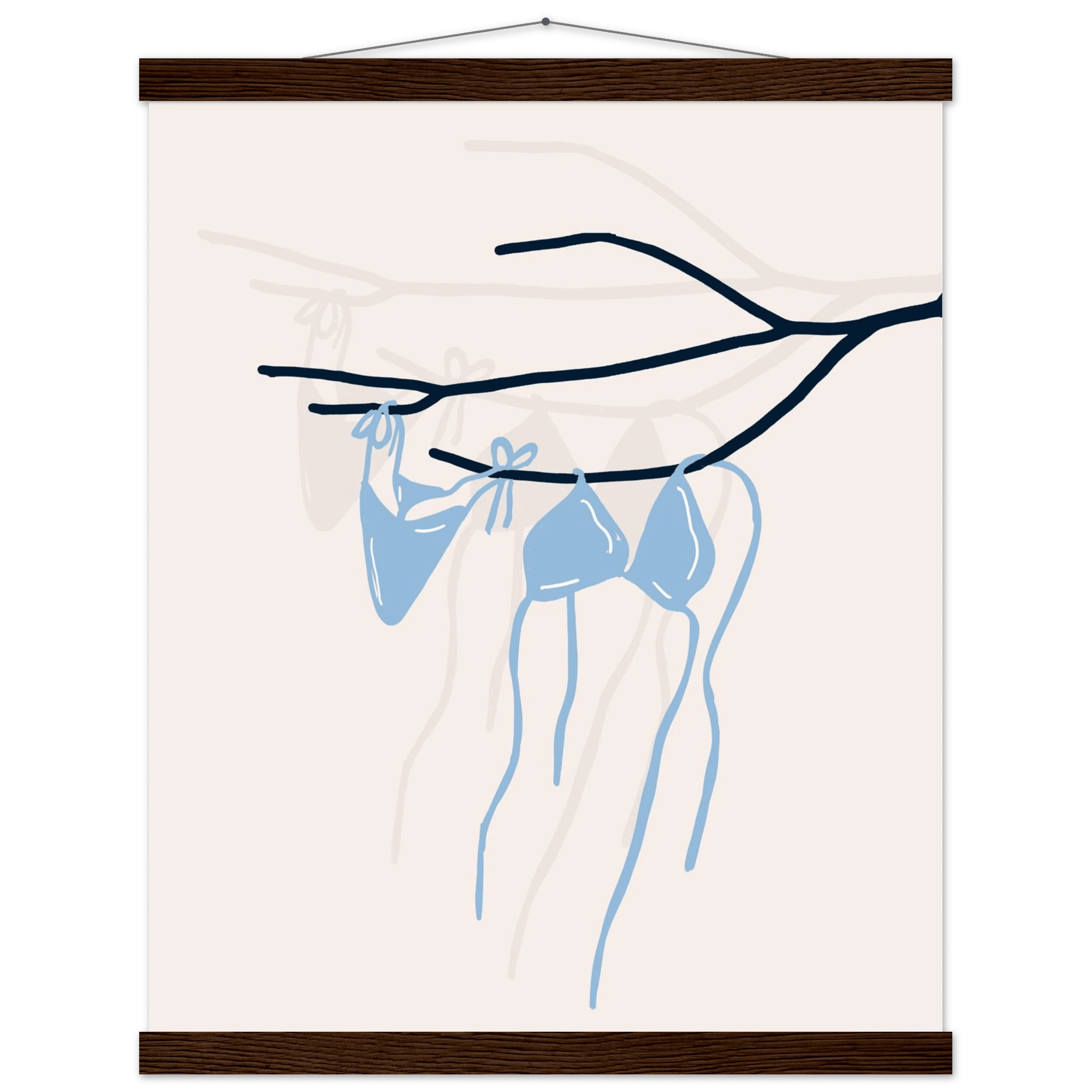 Coastal Bikini Line Art Poster – Minimalist Beach Wall Art Print - Evergreen Posters