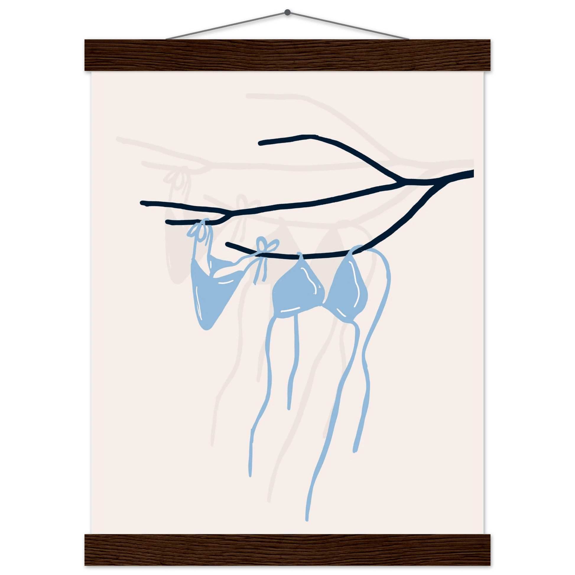 Coastal Bikini Line Art Poster – Minimalist Beach Wall Art Print - Evergreen Posters