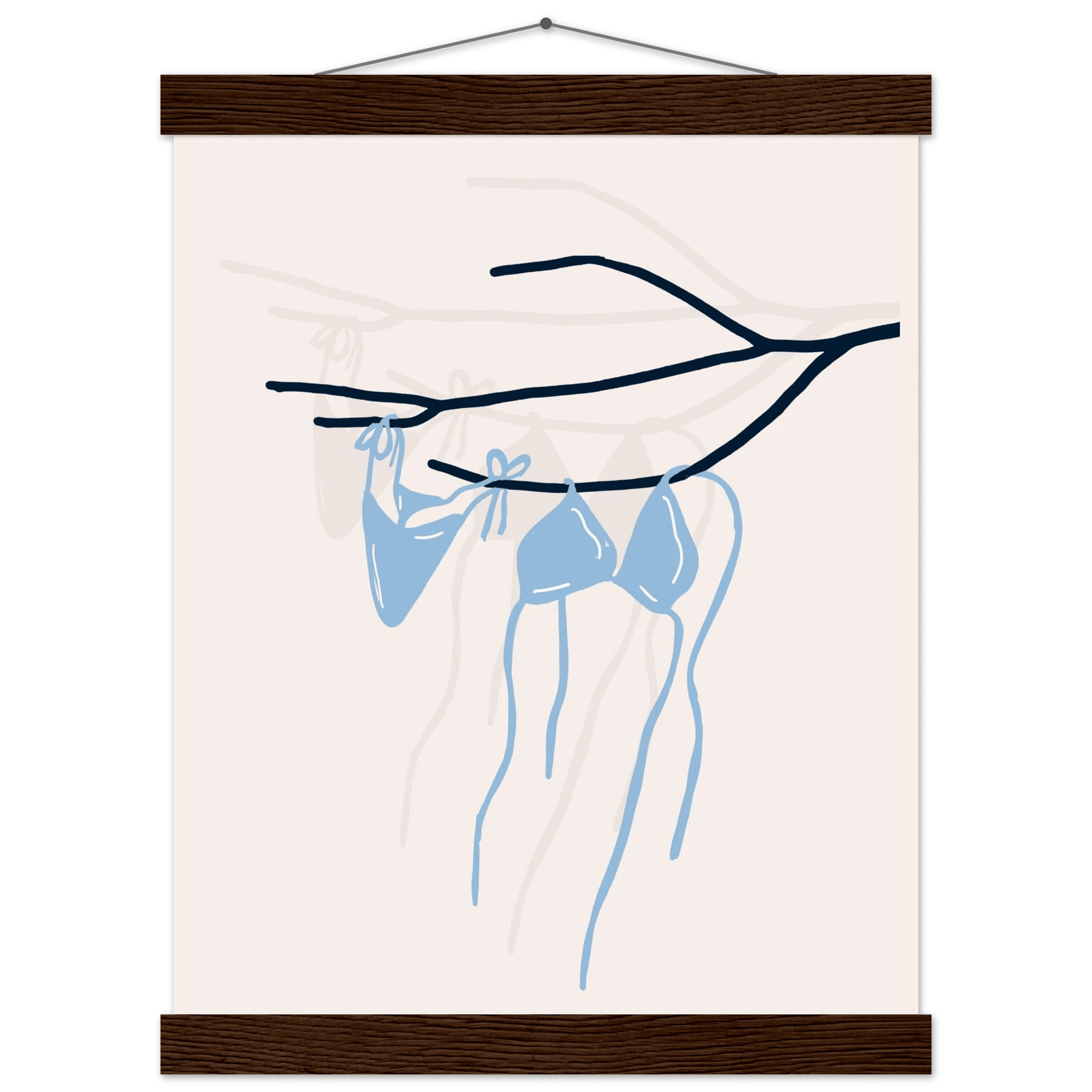 Coastal Bikini Line Art Poster – Minimalist Beach Wall Art Print - Evergreen Posters