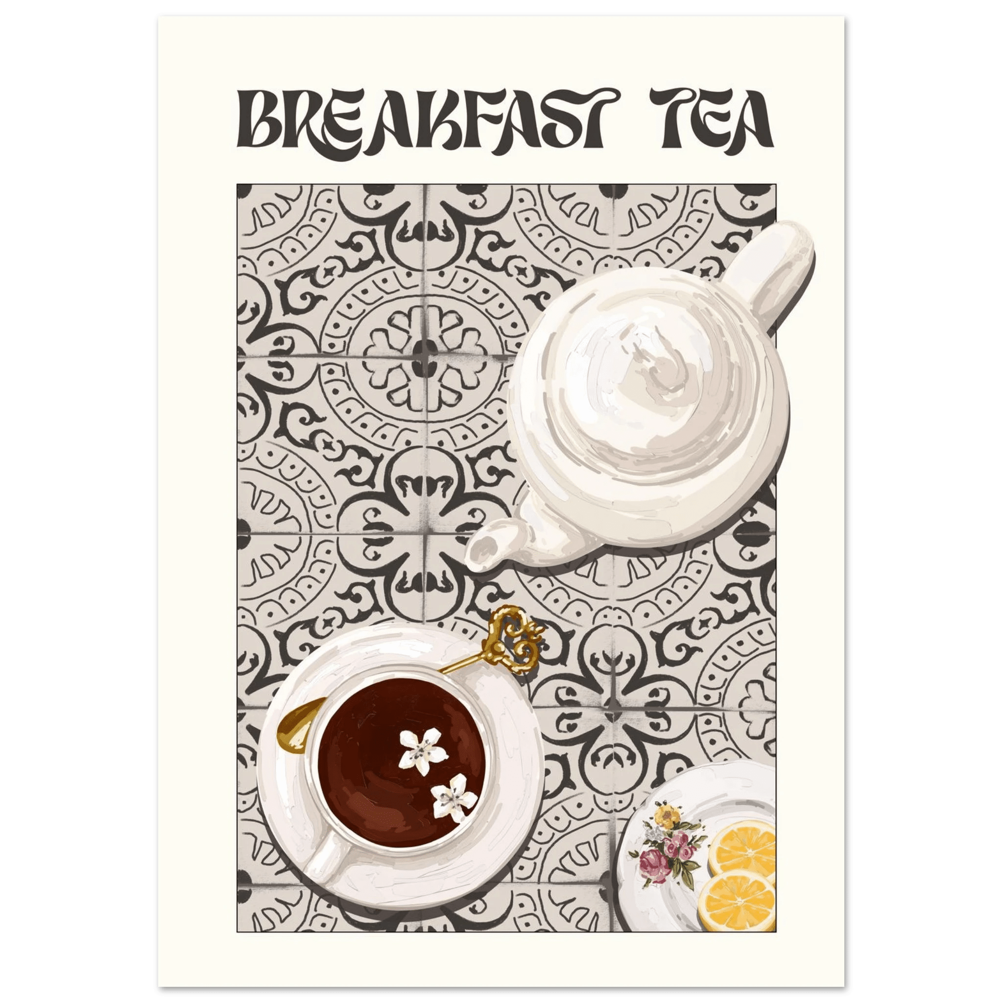 Breakfast Tea Poster – Cozy Kitchen Wall Art Print (Digital & Printed Options) - Evergreen Posters
