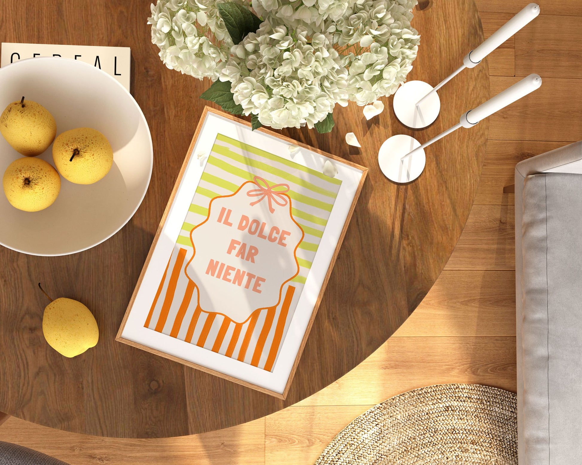 Il Dolce Far Niente Italian Print | Coquette Stripe Wall Art - Evergreen Posters