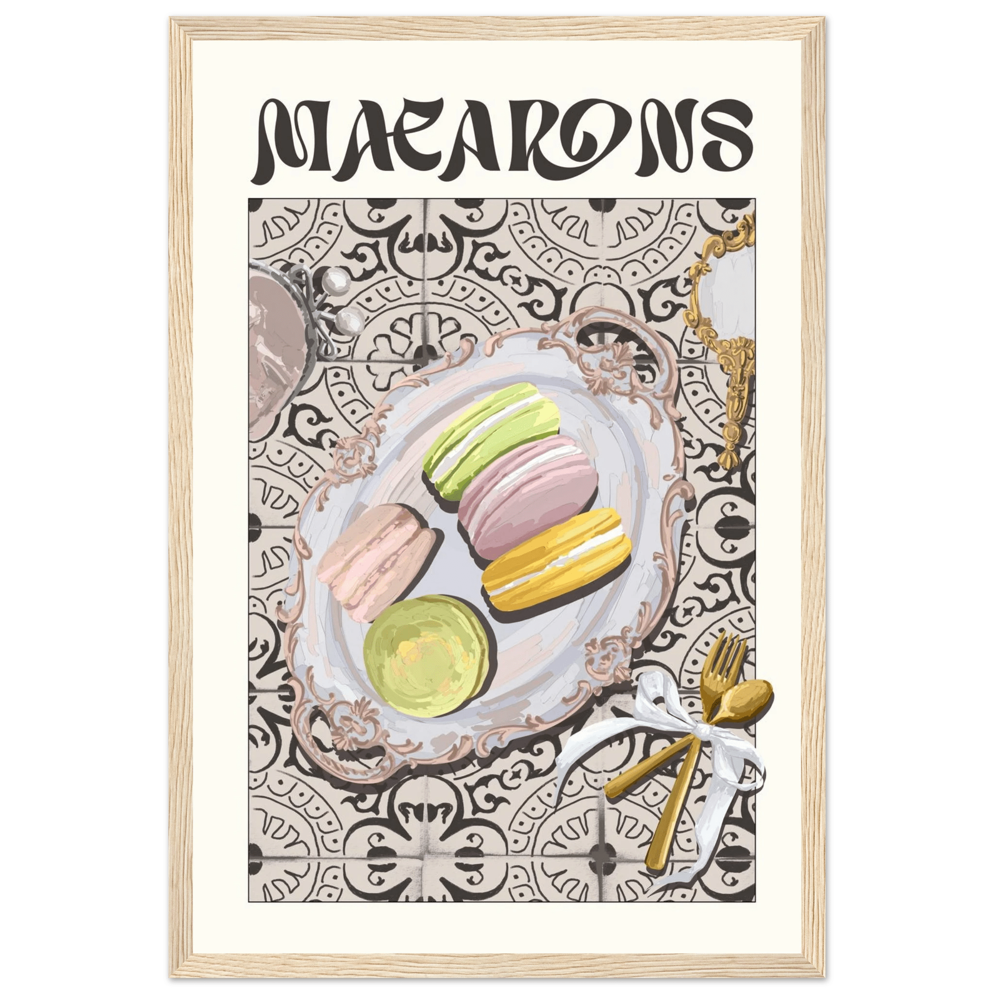 Macarons Poster – Playful French Patisserie Kitchen Wall Art Print (Digital & Printed Options) - Evergreen Posters