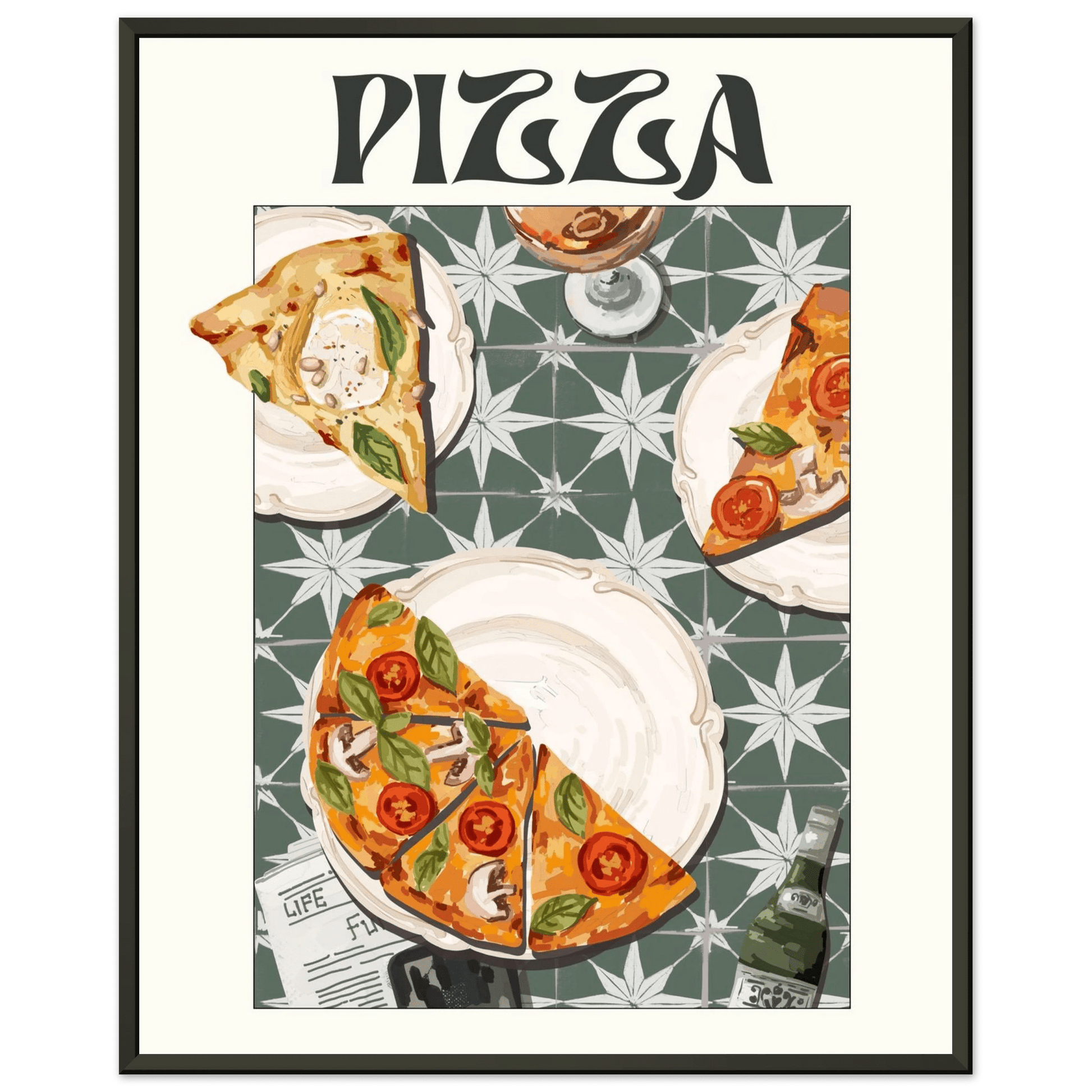 Pizza Poster – Playful Italian Kitchen Wall Art Print (Digital & Printed Options) - Evergreen Posters