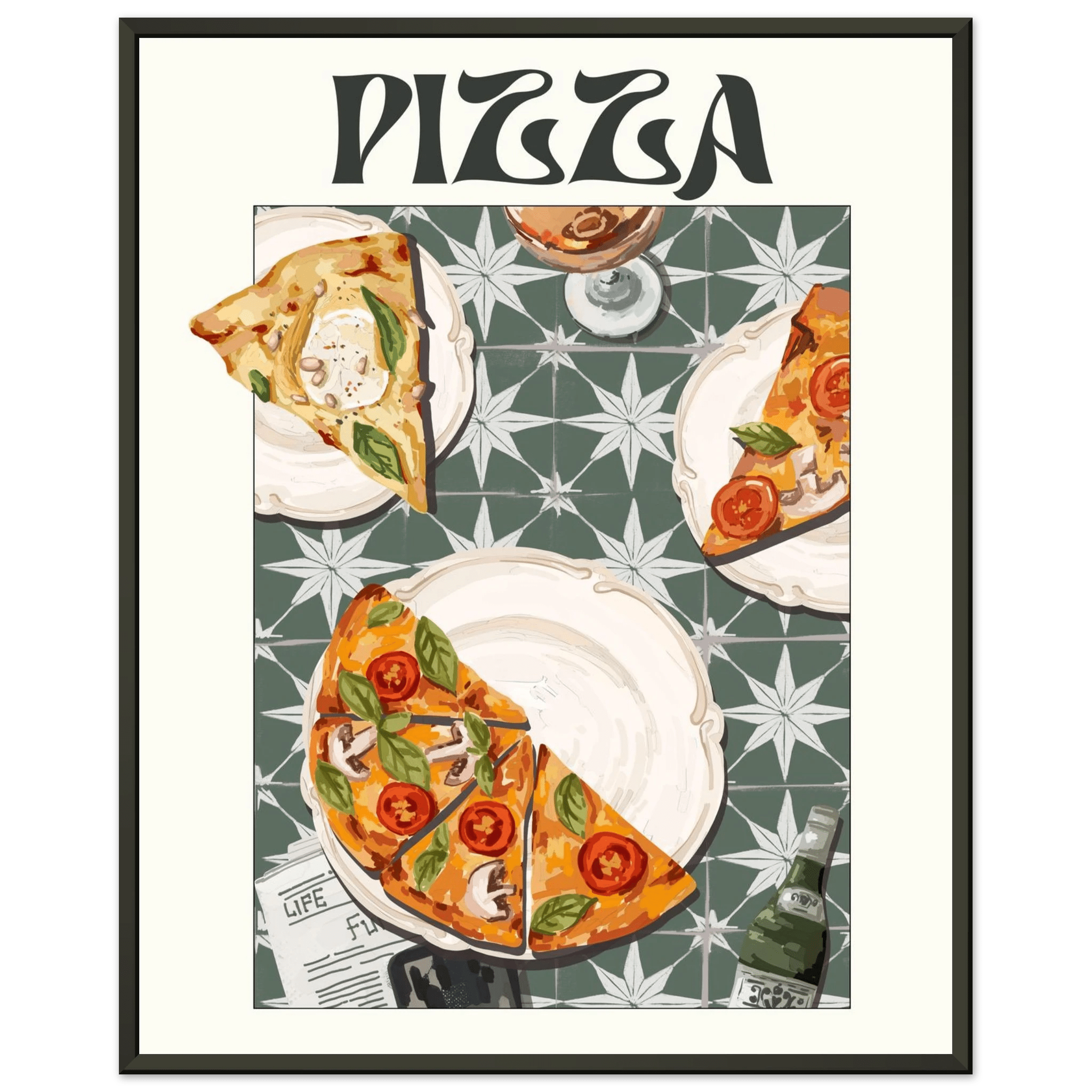 Pizza Poster – Playful Italian Kitchen Wall Art Print (Digital & Printed Options) - Evergreen Posters