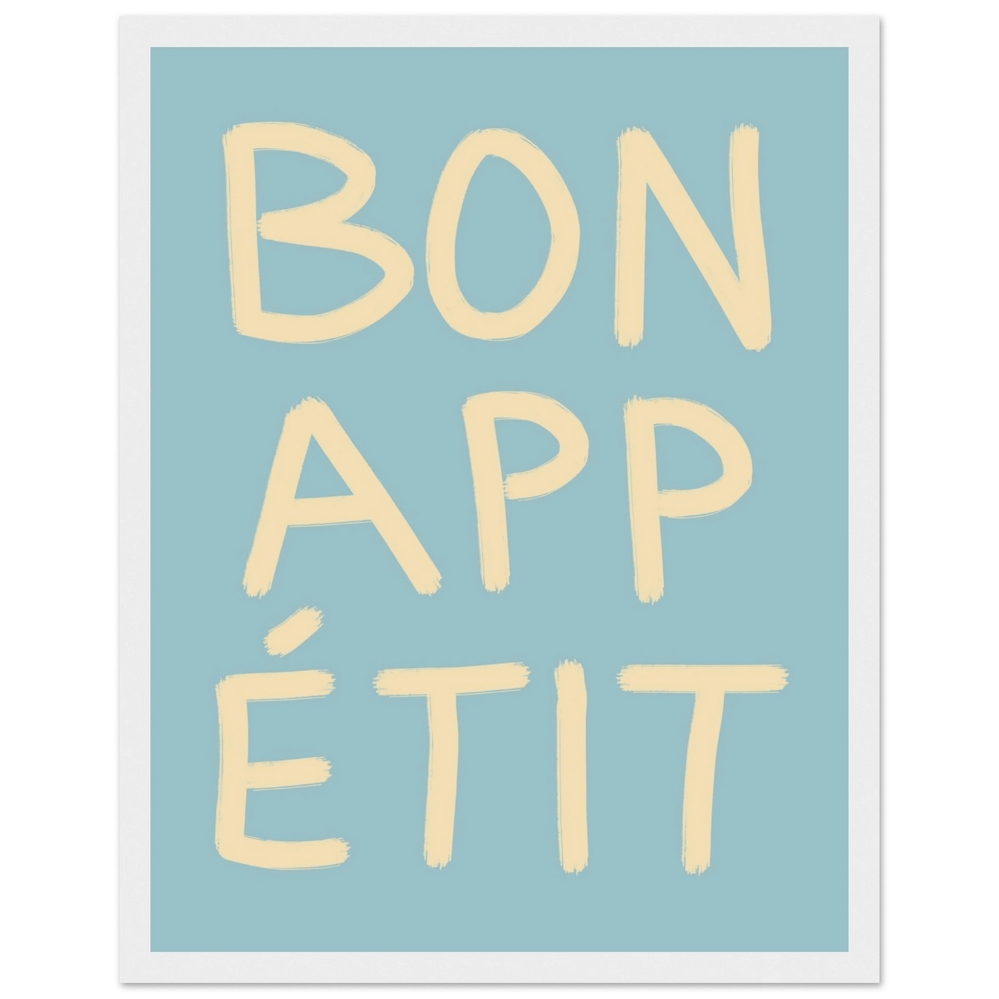 Bon Appétit Kitchen Poster | French Typography Wall Art | Retro Dining Room Print Decor - Evergreen Posters