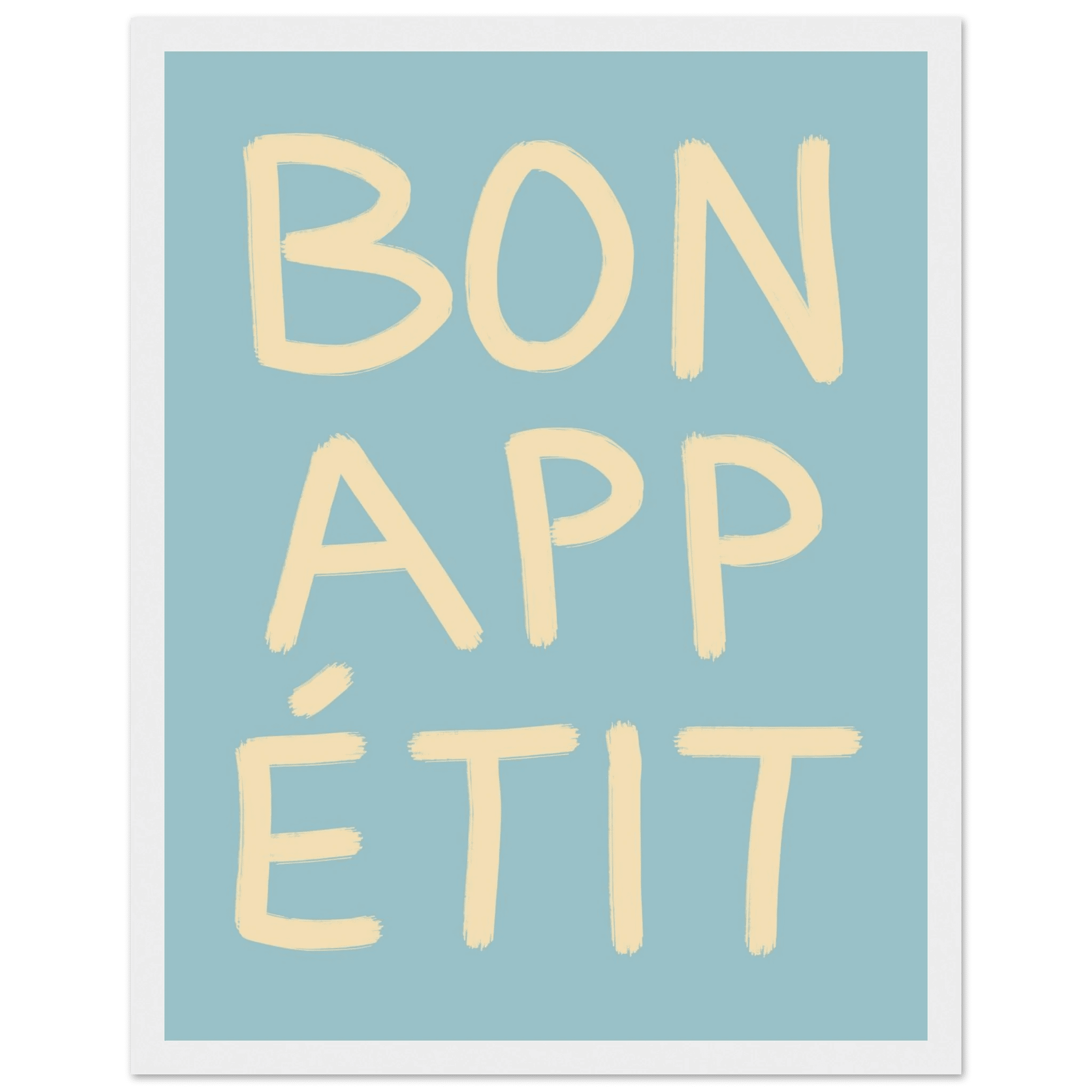 Bon Appétit Kitchen Poster | French Typography Wall Art | Retro Dining Room Print Decor - Evergreen Posters