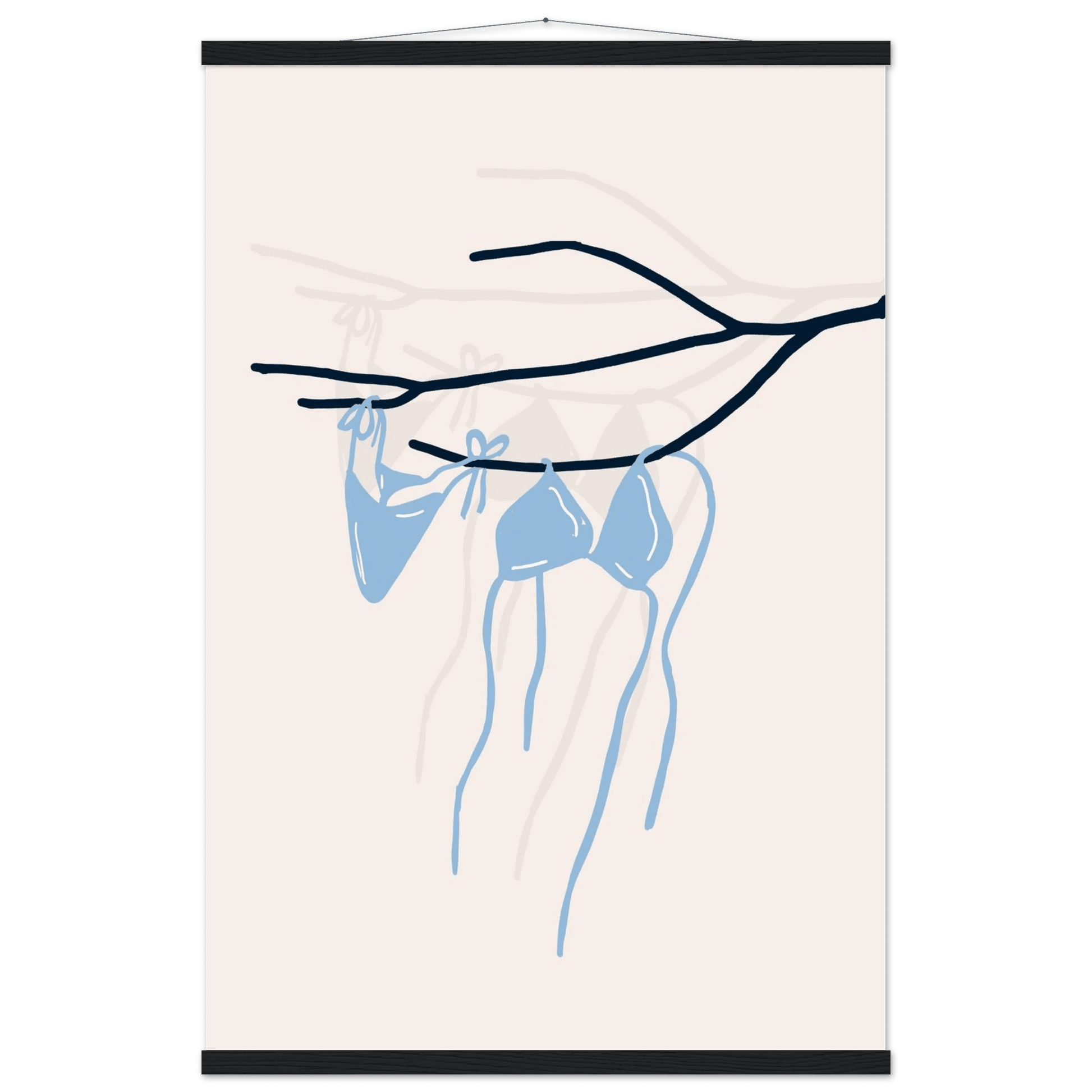 Coastal Bikini Line Art Poster – Minimalist Beach Wall Art Print - Evergreen Posters