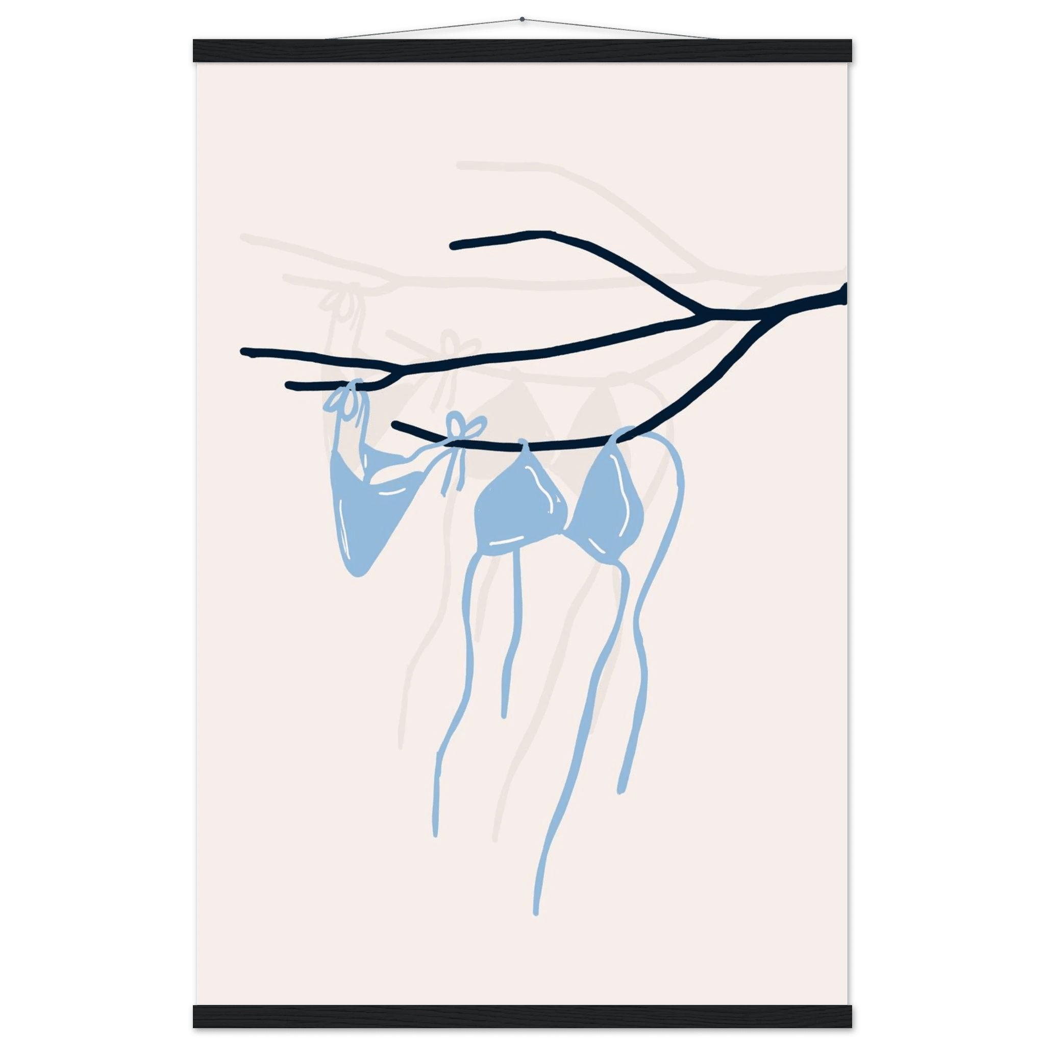 Coastal Bikini Line Art Poster – Minimalist Beach Wall Art Print - Evergreen Posters