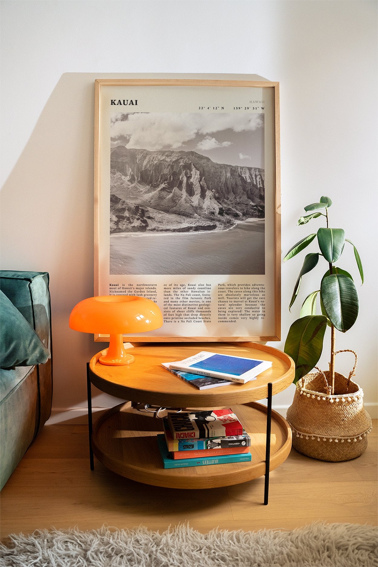 Kauai Poster | Black & White Na Pali Coast Wall Art | Hawaii Travel Print Decor - Evergreen Posters