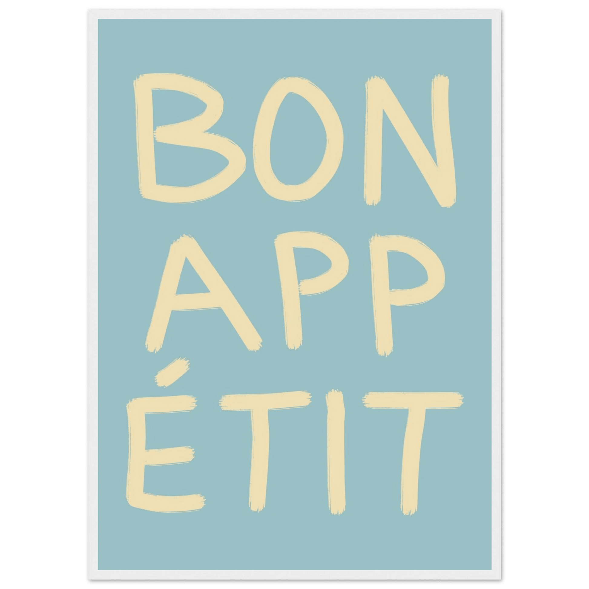 Bon Appétit Kitchen Poster | French Typography Wall Art | Retro Dining Room Print Decor - Evergreen Posters