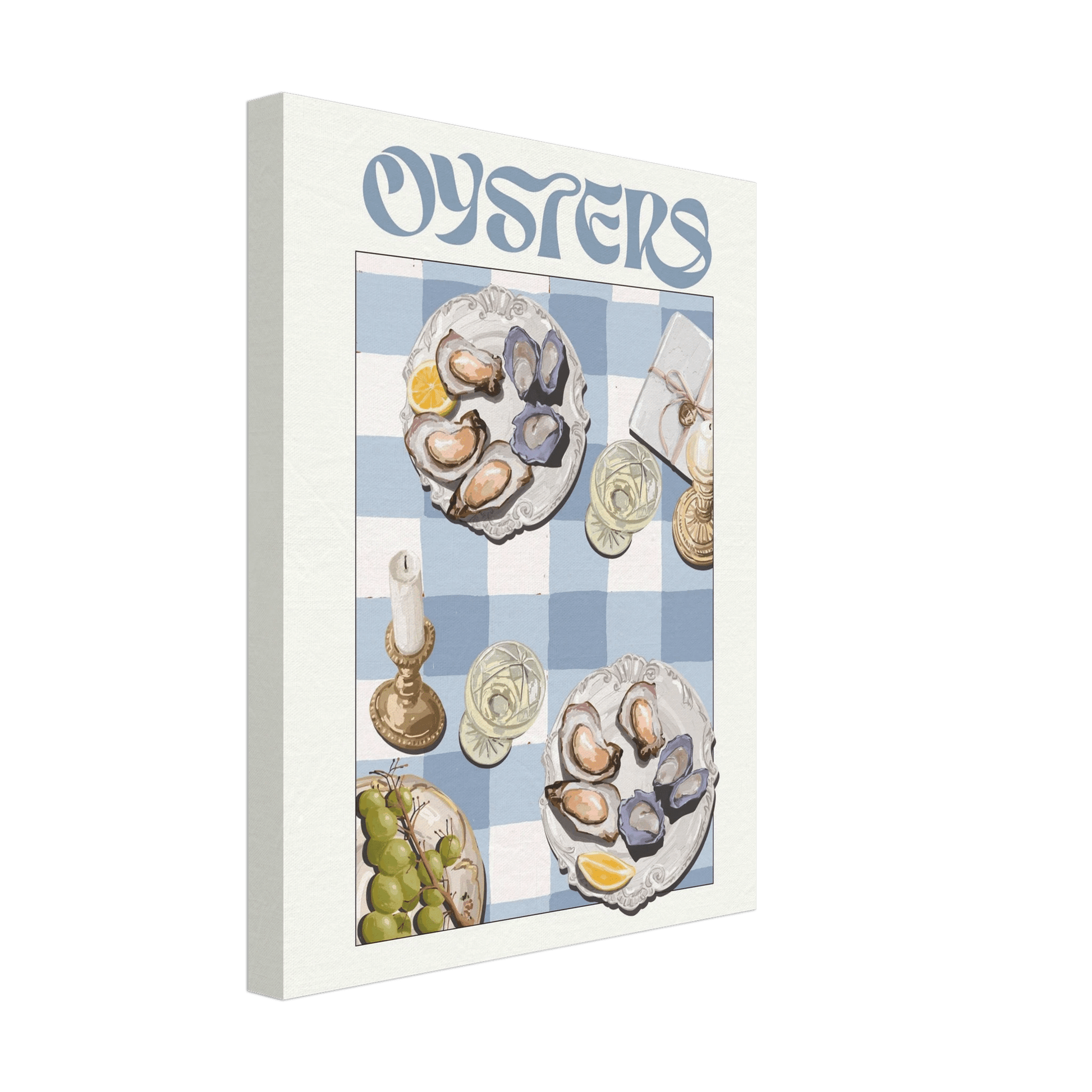 Oysters Poster – Playful Seafood Kitchen Wall Art Print (Digital & Printed Options) - Evergreen Posters