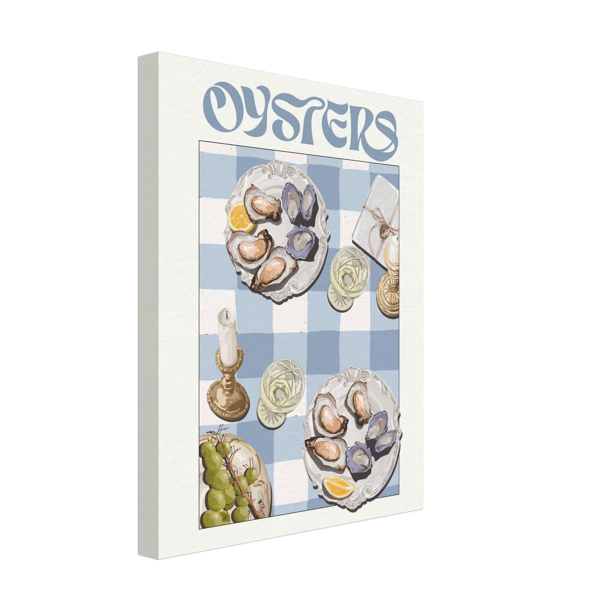 Oysters Poster – Playful Seafood Kitchen Wall Art Print (Digital & Printed Options) - Evergreen Posters