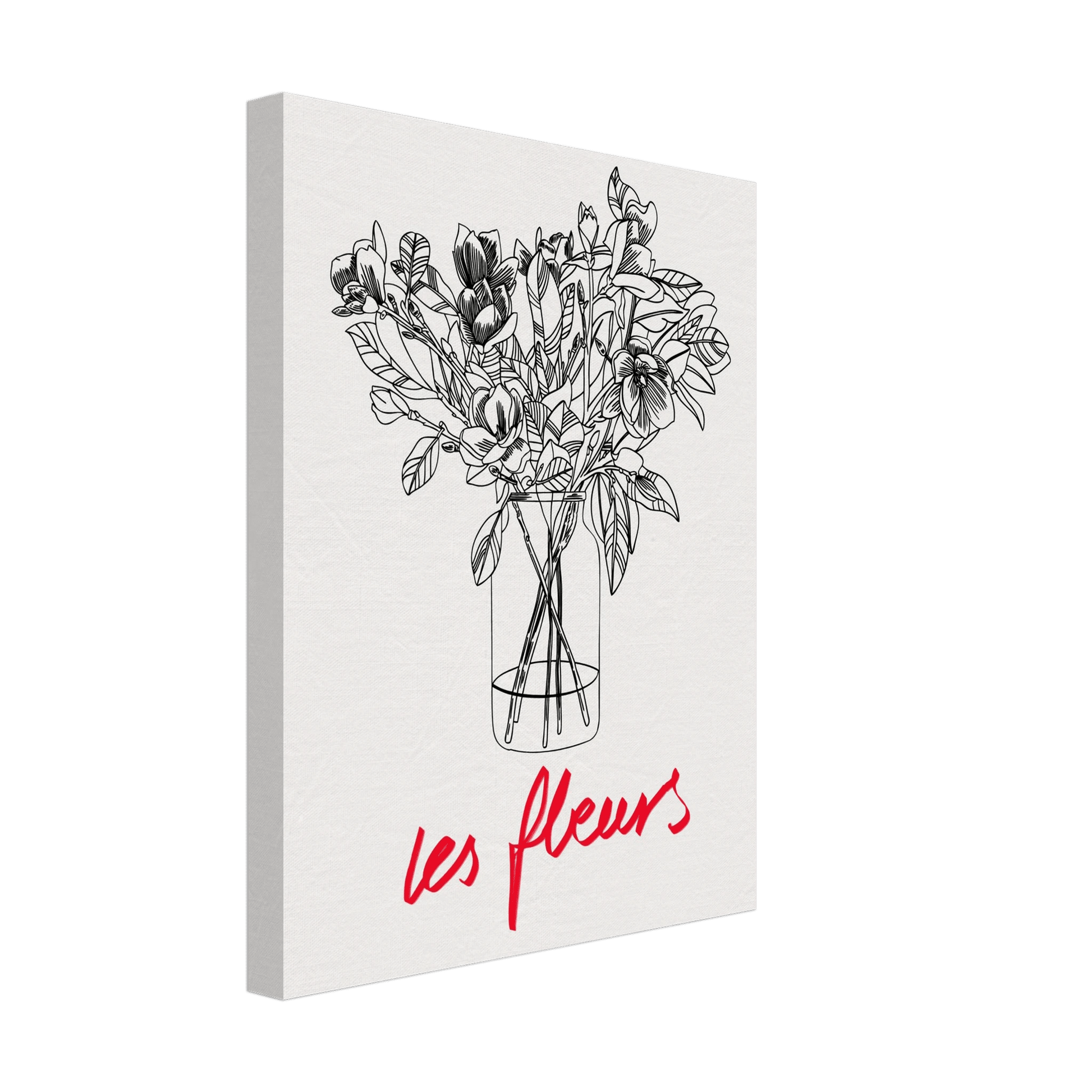 Les Fleurs Botanical Poster | French Flower Line Art Print | Minimalist Floral Wall Decor - Evergreen Posters