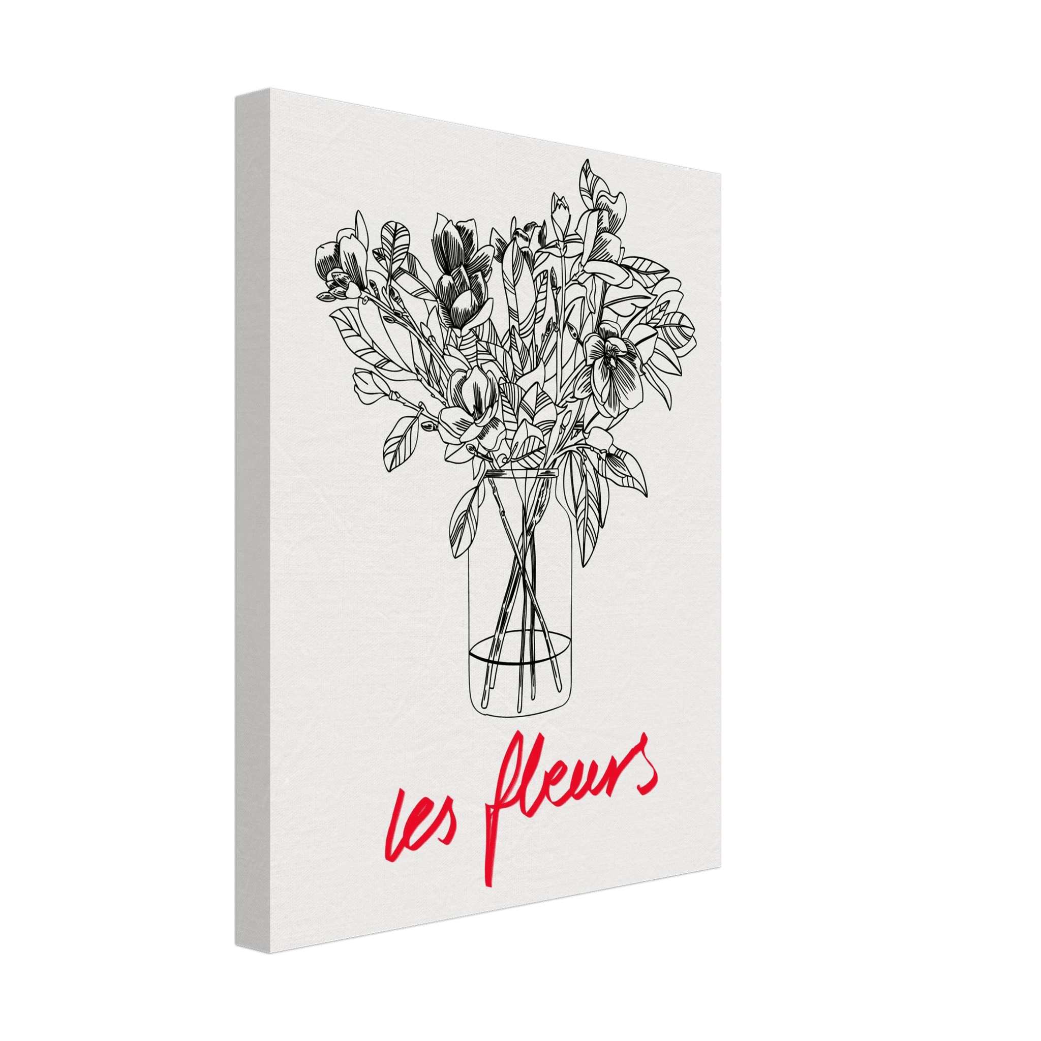 Les Fleurs Botanical Poster | French Flower Line Art Print | Minimalist Floral Wall Decor - Evergreen Posters