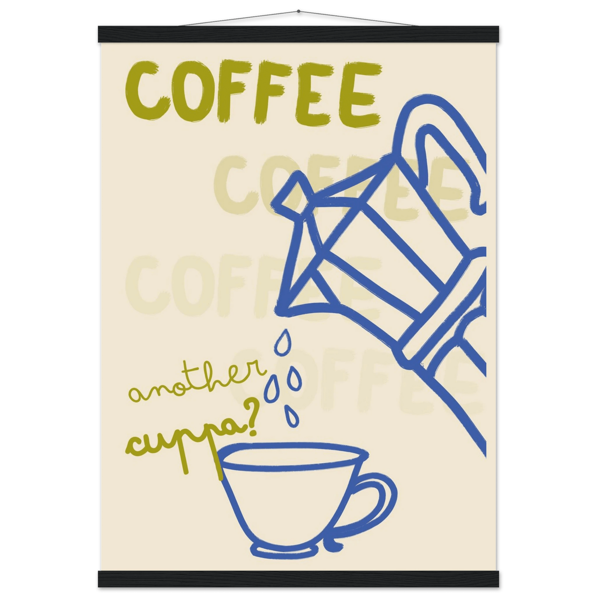Coffee Print | Another Cuppa Moka Pot Wall Art | Kitchen Coffee Poster - Evergreen Posters