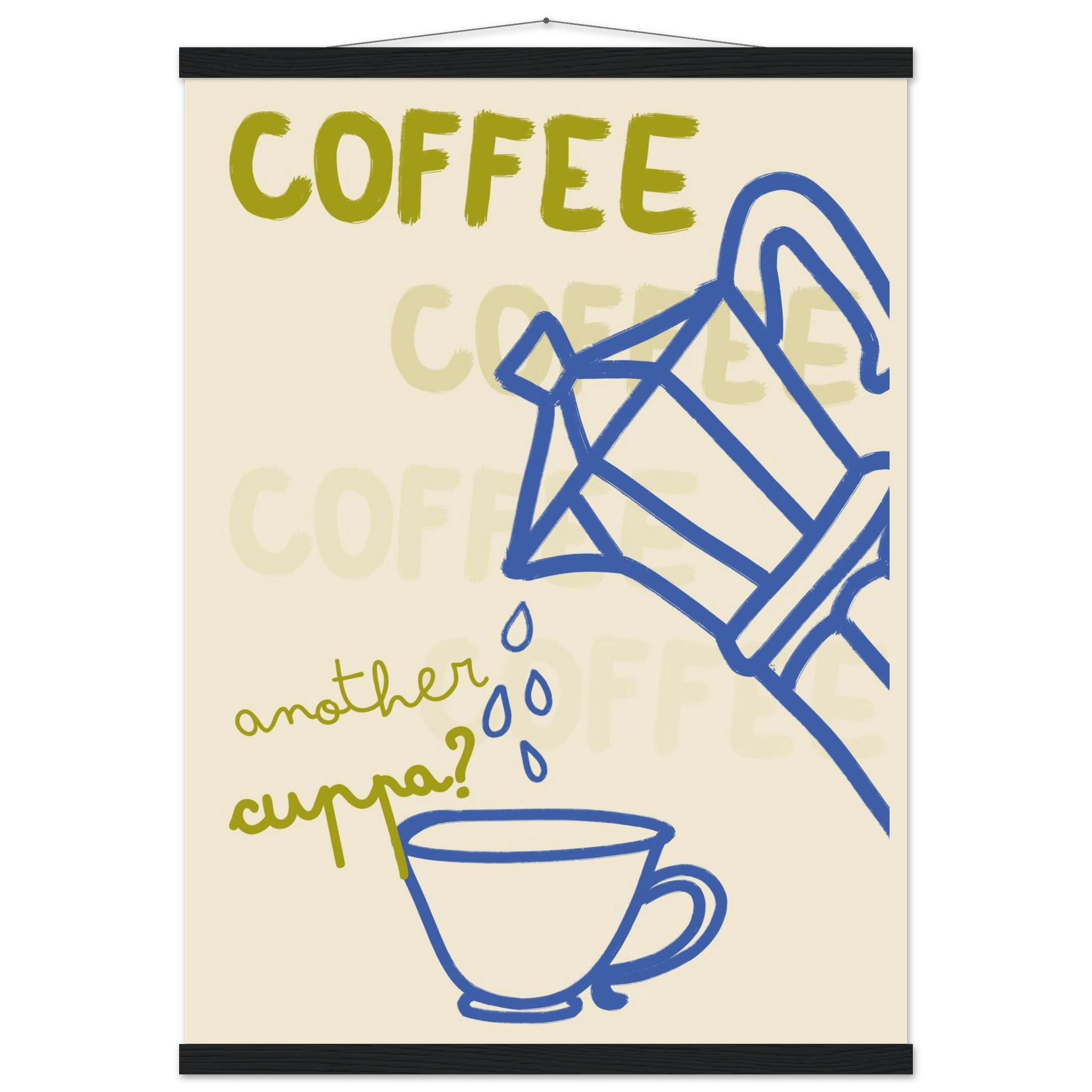 Coffee Print | Another Cuppa Moka Pot Wall Art | Kitchen Coffee Poster - Evergreen Posters