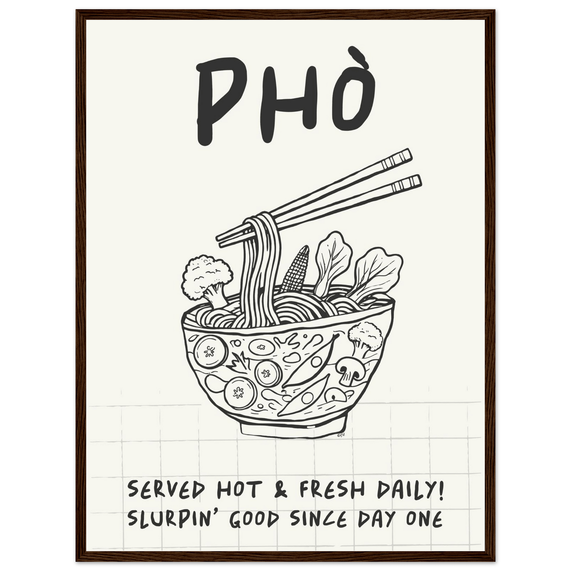 Pho Poster – Slurpin’ Good Vietnamese Kitchen Wall Art Print (Digital & Printed Options) - Evergreen Posters