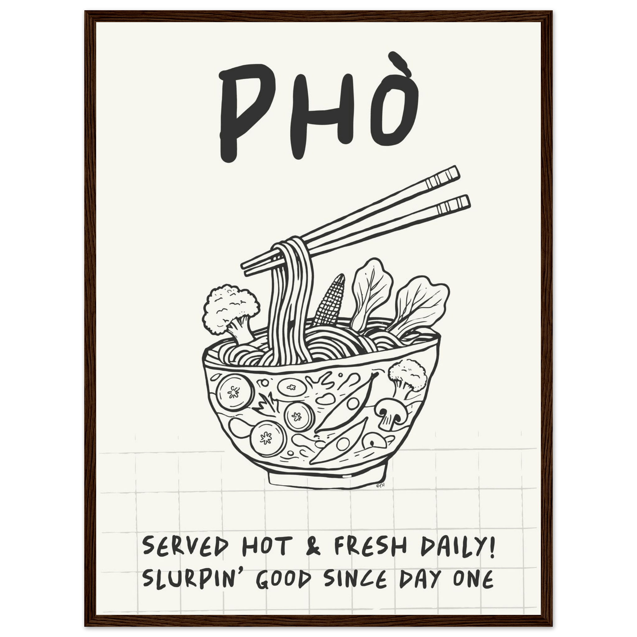 Pho Poster – Slurpin’ Good Vietnamese Kitchen Wall Art Print (Digital & Printed Options) - Evergreen Posters