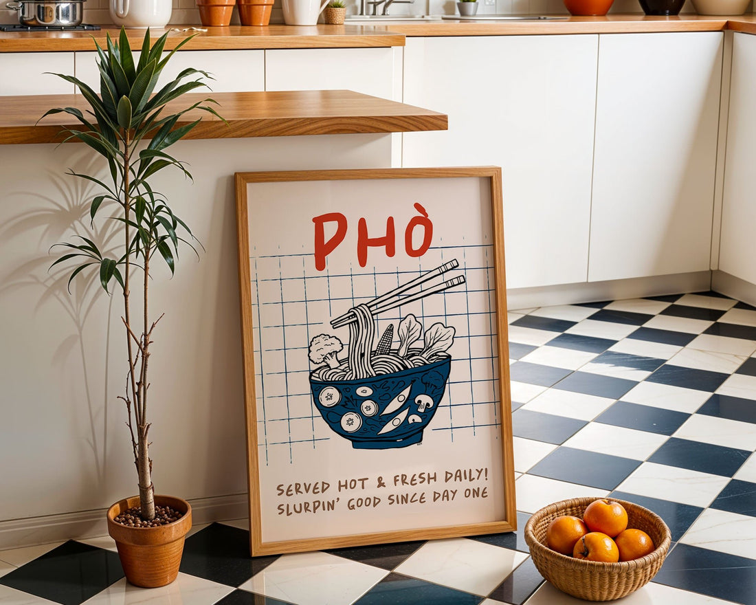 Pho Poster – Slurpin’ Good Vietnamese Kitchen Wall Art Print (Digital & Printed Options) - Evergreen Posters