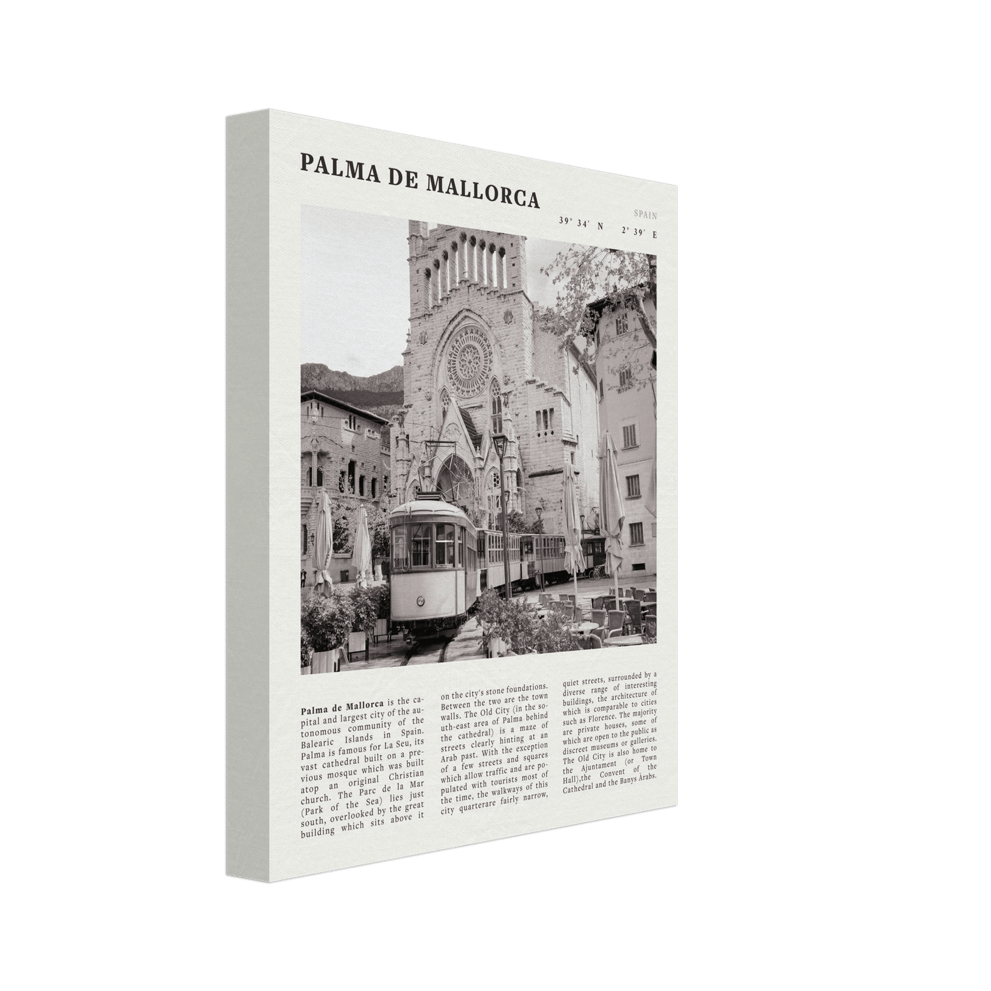 Palma de Mallorca Poster | Black & White Spain Wall Art | Travel Print | Mediterranean Decor - Evergreen Posters