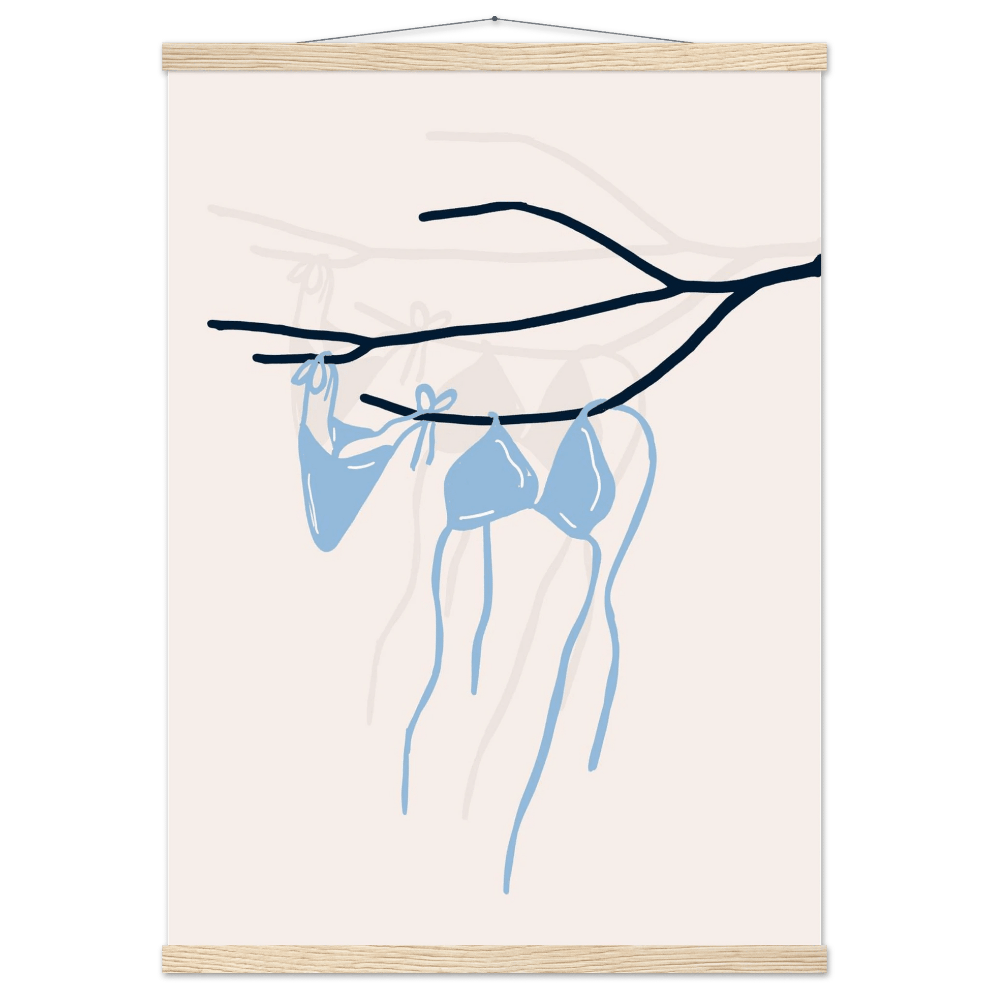 Coastal Bikini Line Art Poster – Minimalist Beach Wall Art Print - Evergreen Posters
