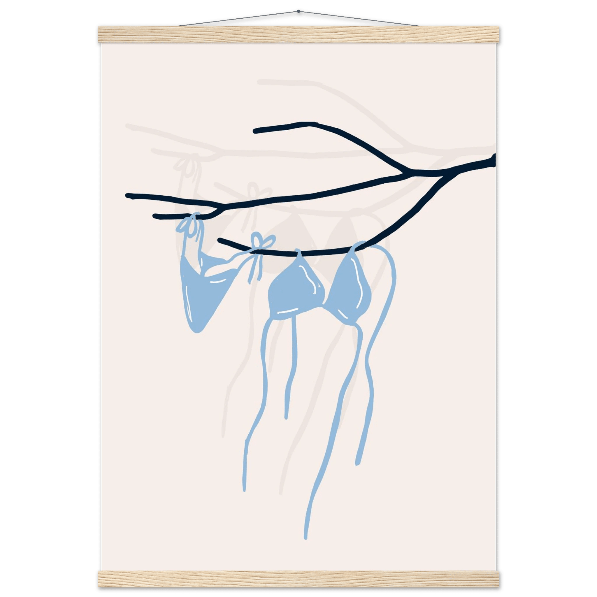 Coastal Bikini Line Art Poster – Minimalist Beach Wall Art Print - Evergreen Posters
