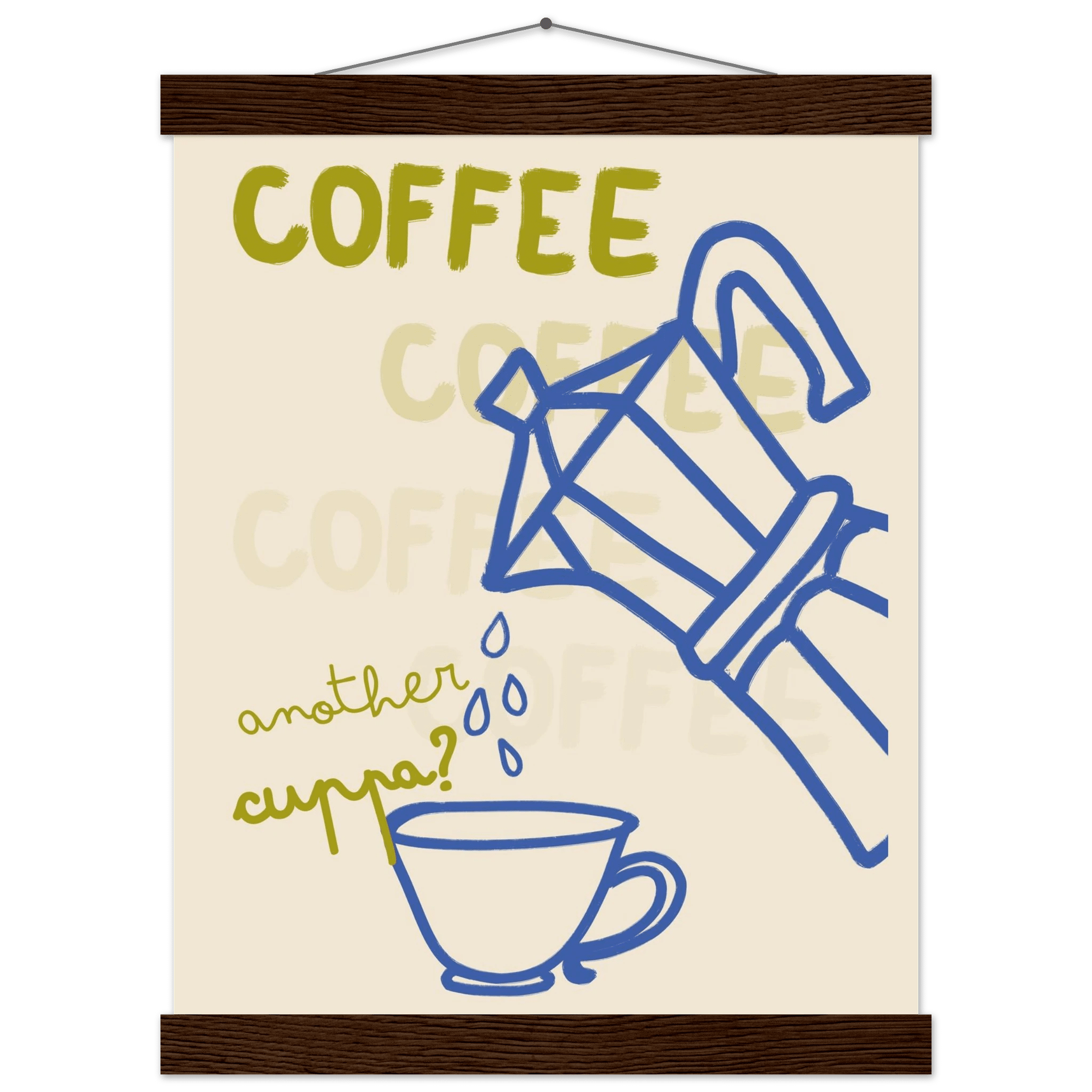 Coffee Print | Another Cuppa Moka Pot Wall Art | Kitchen Coffee Poster - Evergreen Posters