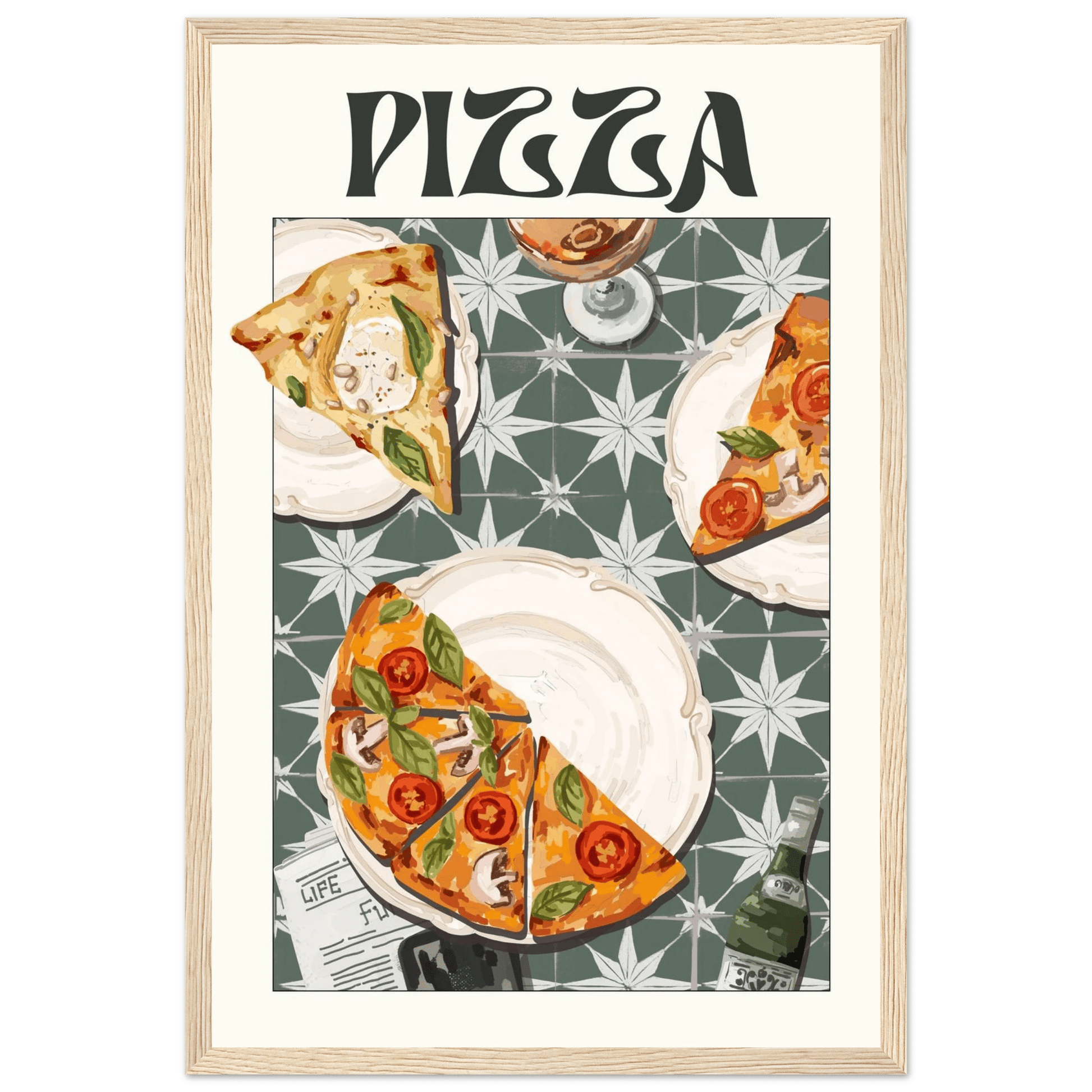 Pizza Poster – Playful Italian Kitchen Wall Art Print (Digital & Printed Options) - Evergreen Posters