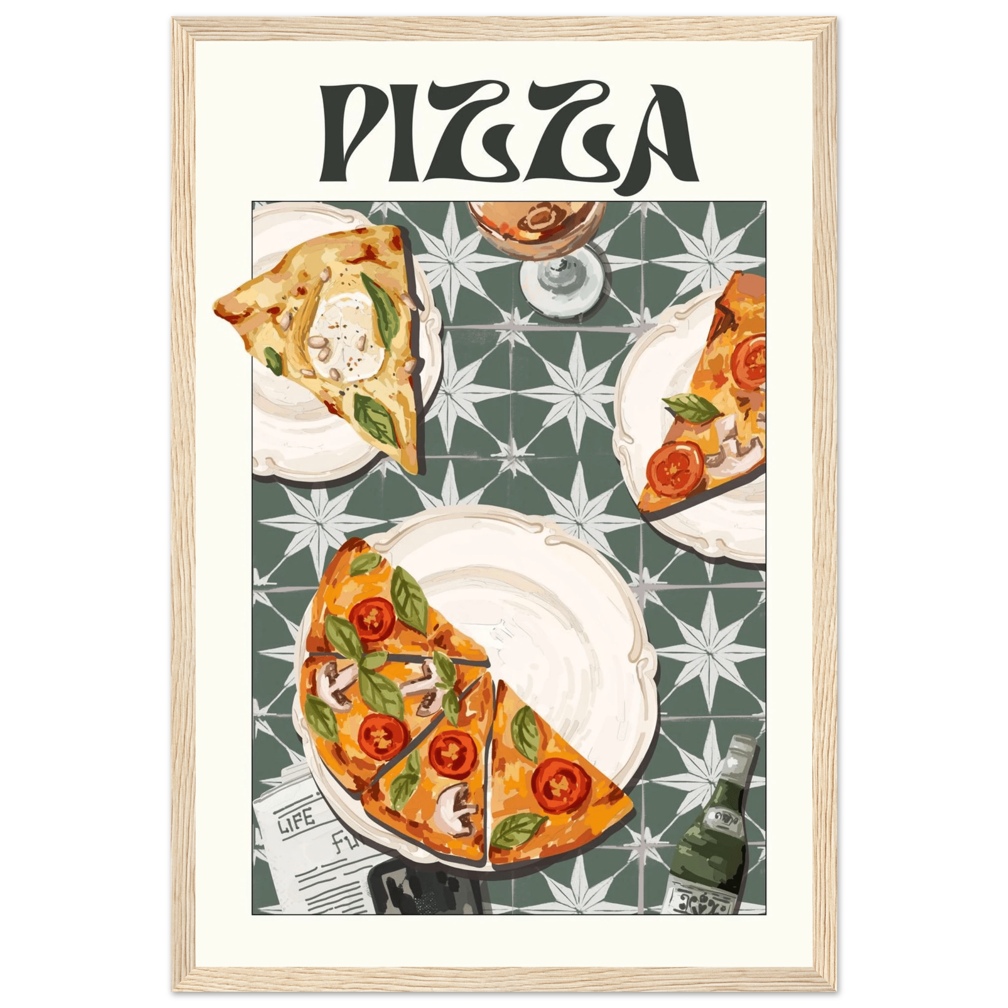Pizza Poster – Playful Italian Kitchen Wall Art Print (Digital & Printed Options) - Evergreen Posters