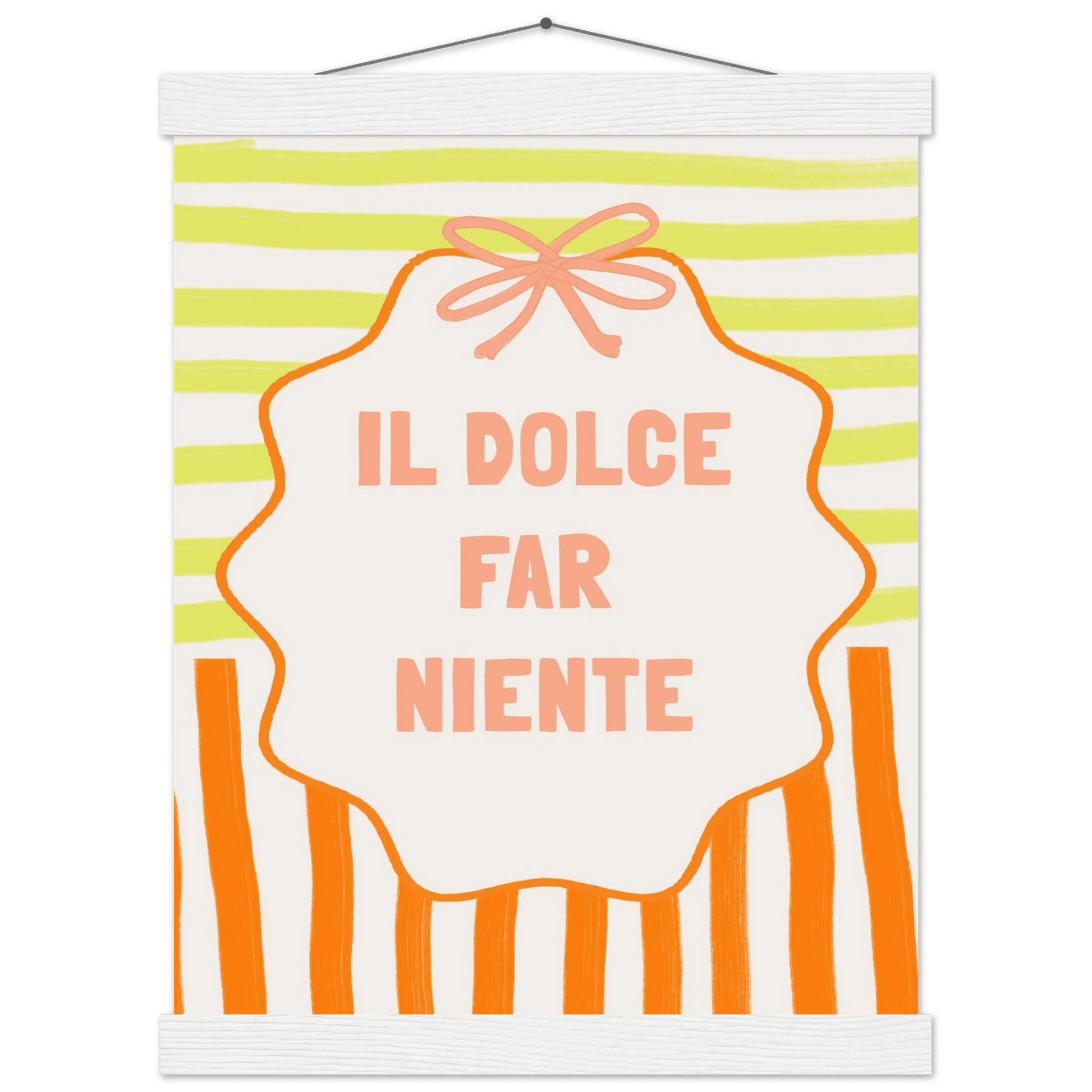 Il Dolce Far Niente Italian Print | Coquette Stripe Wall Art - Evergreen Posters