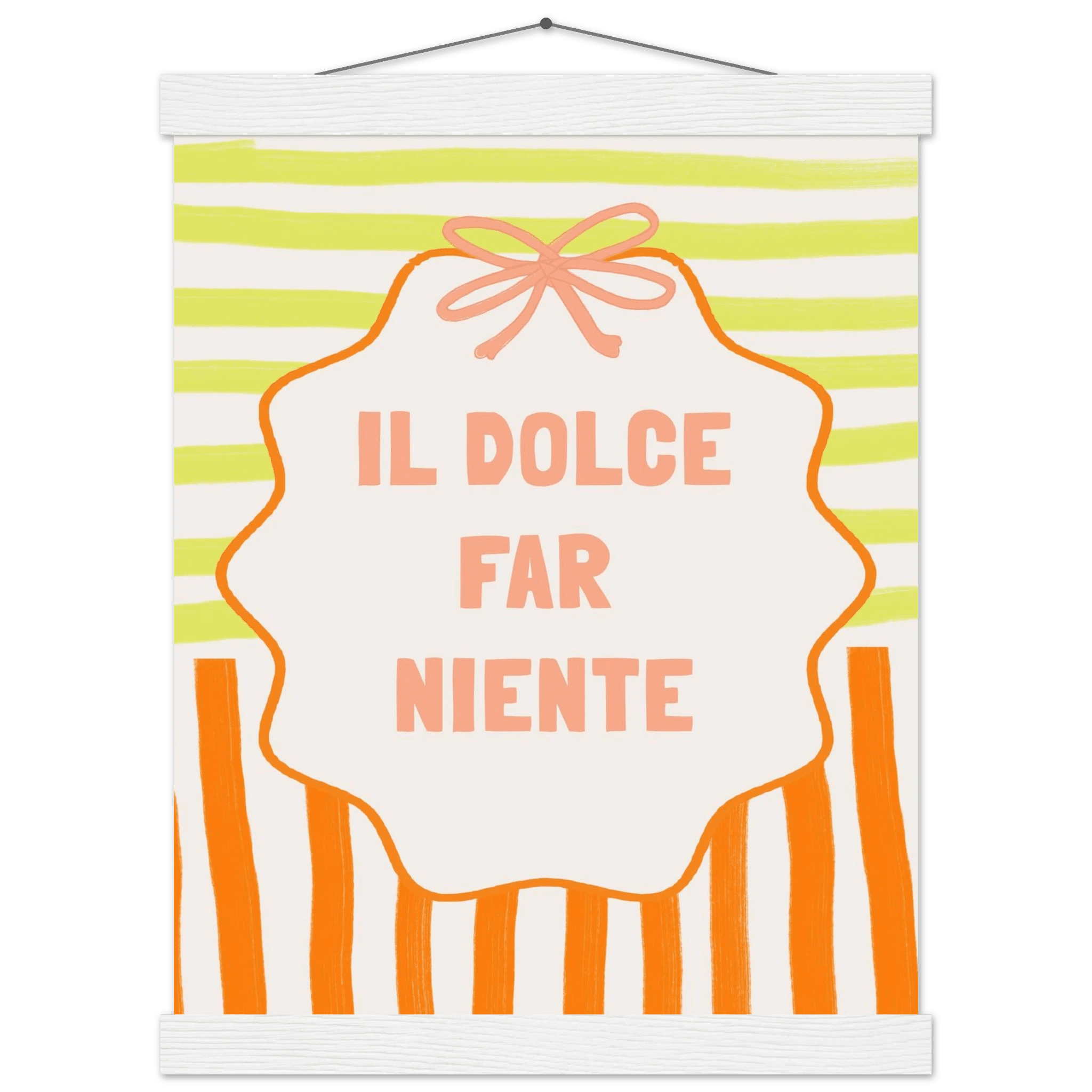 Il Dolce Far Niente Italian Print | Coquette Stripe Wall Art - Evergreen Posters