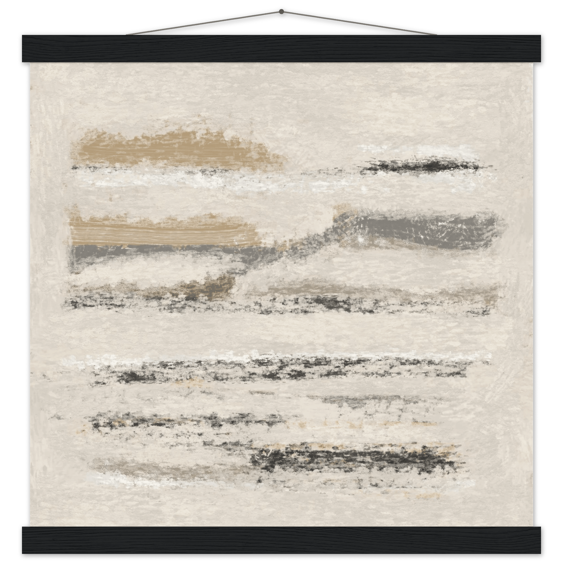 Neutral Abstract Poster | Beige Textured Brushstroke Wall Art | Minimalist Living Room Print - Evergreen Posters