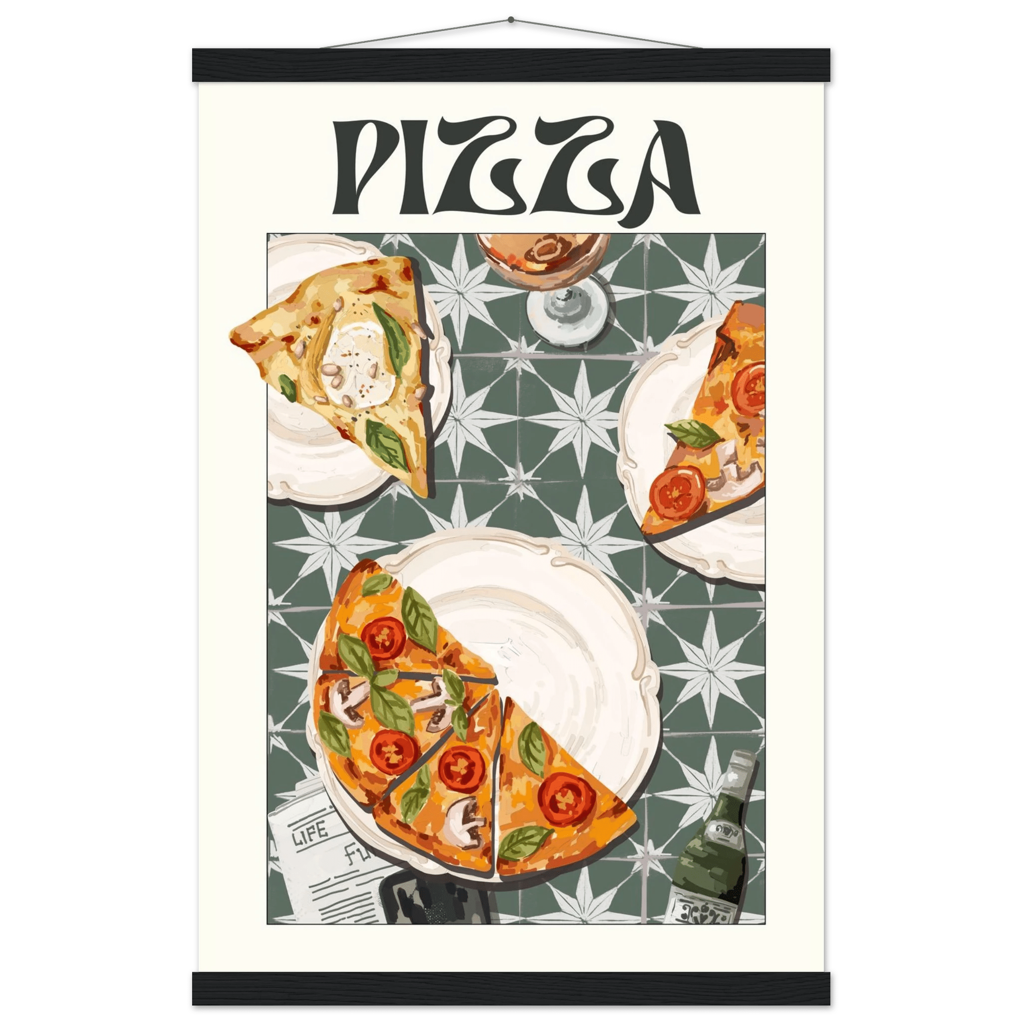 Pizza Poster – Playful Italian Kitchen Wall Art Print (Digital & Printed Options) - Evergreen Posters