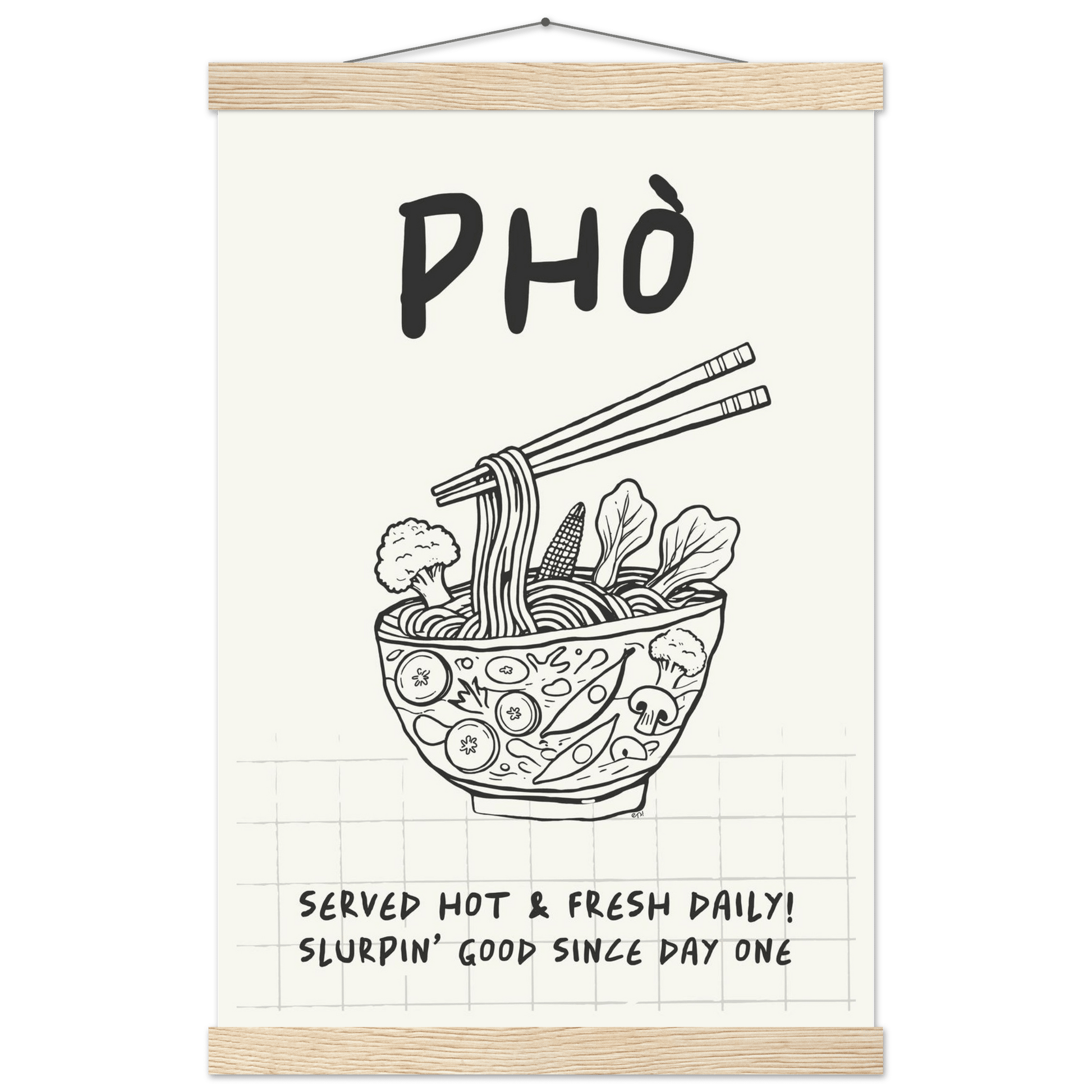 Pho Poster – Slurpin’ Good Vietnamese Kitchen Wall Art Print (Digital & Printed Options) - Evergreen Posters