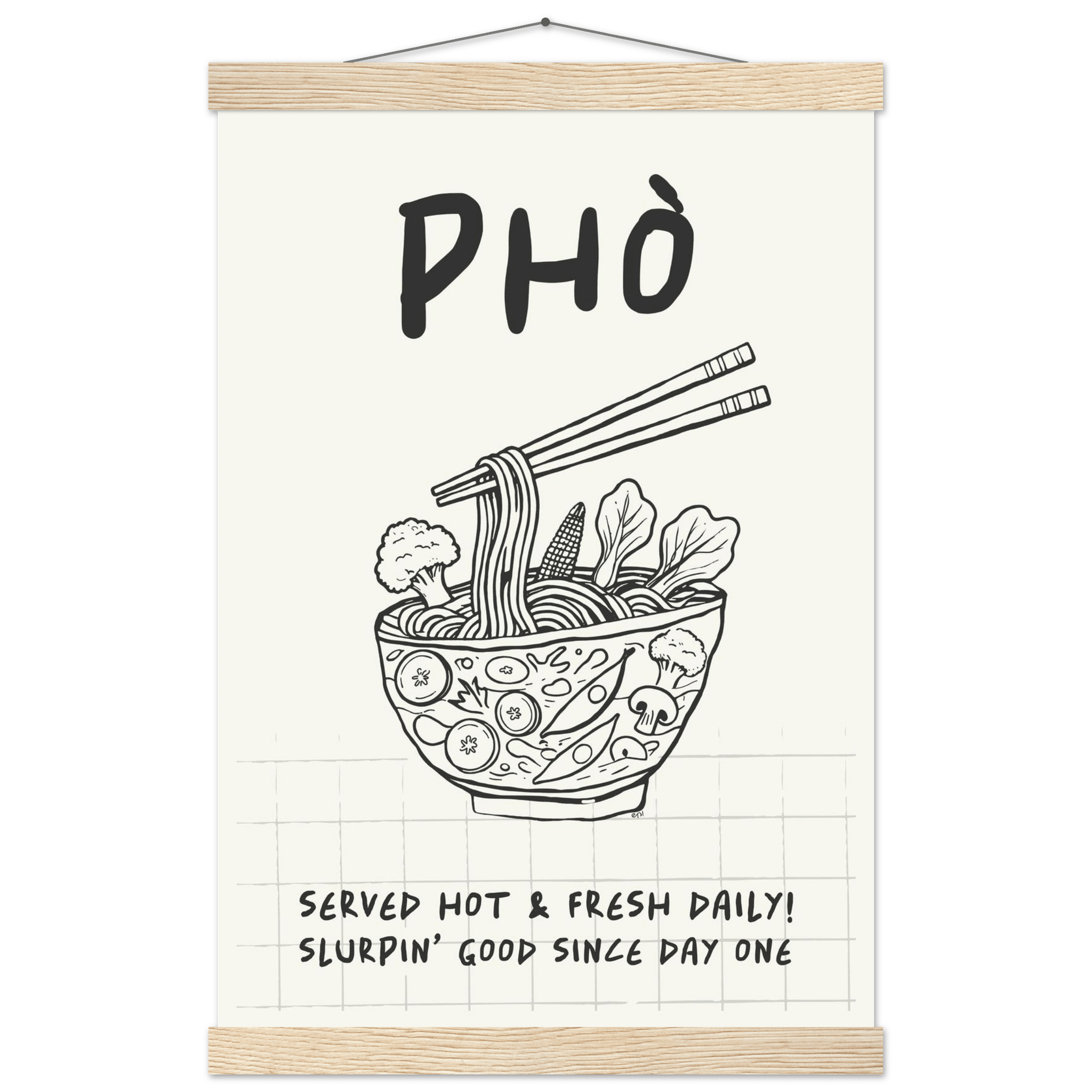Pho Poster – Slurpin’ Good Vietnamese Kitchen Wall Art Print (Digital & Printed Options) - Evergreen Posters