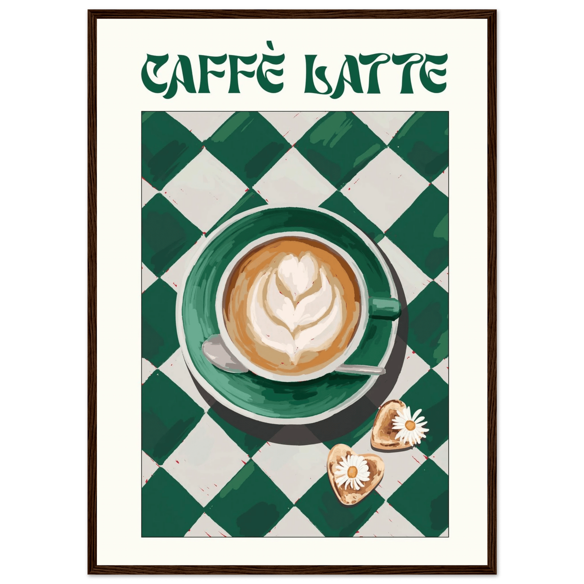 Caffè Latte Poster – Playful Coffee Kitchen Wall Art Print (Digital & Printed Options) - Evergreen Posters