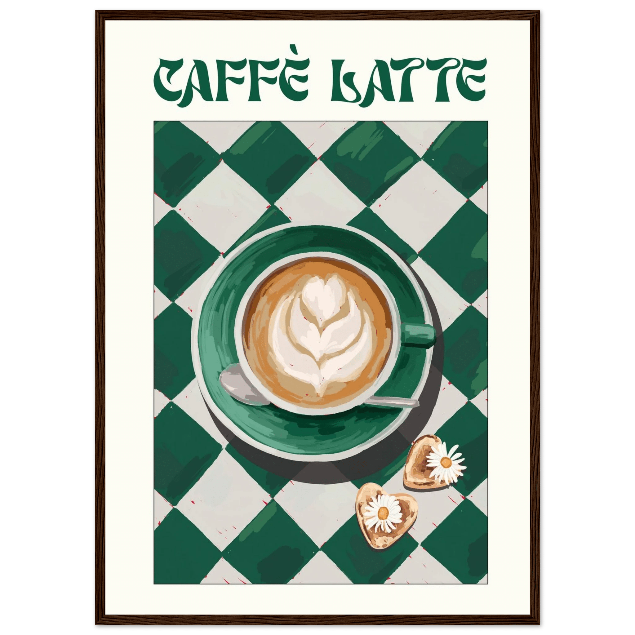 Caffè Latte Poster – Playful Coffee Kitchen Wall Art Print (Digital & Printed Options) - Evergreen Posters