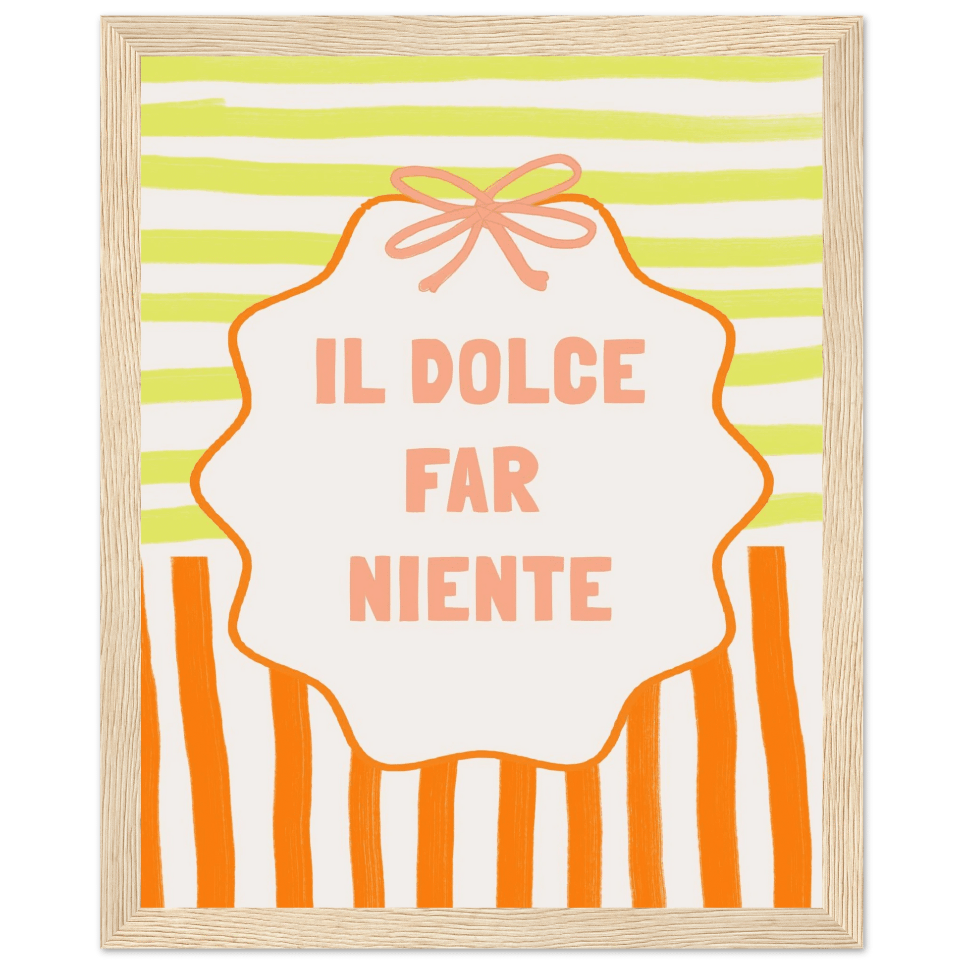 Il Dolce Far Niente Italian Print | Coquette Stripe Wall Art - Evergreen Posters